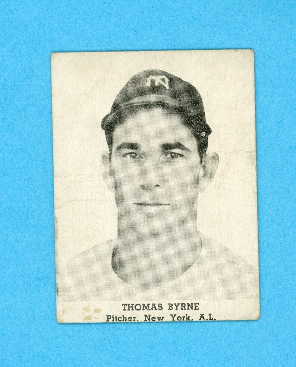 1947 Tip Top Bread Thomas Byrne New York Yankees Baseball Card Low Grade