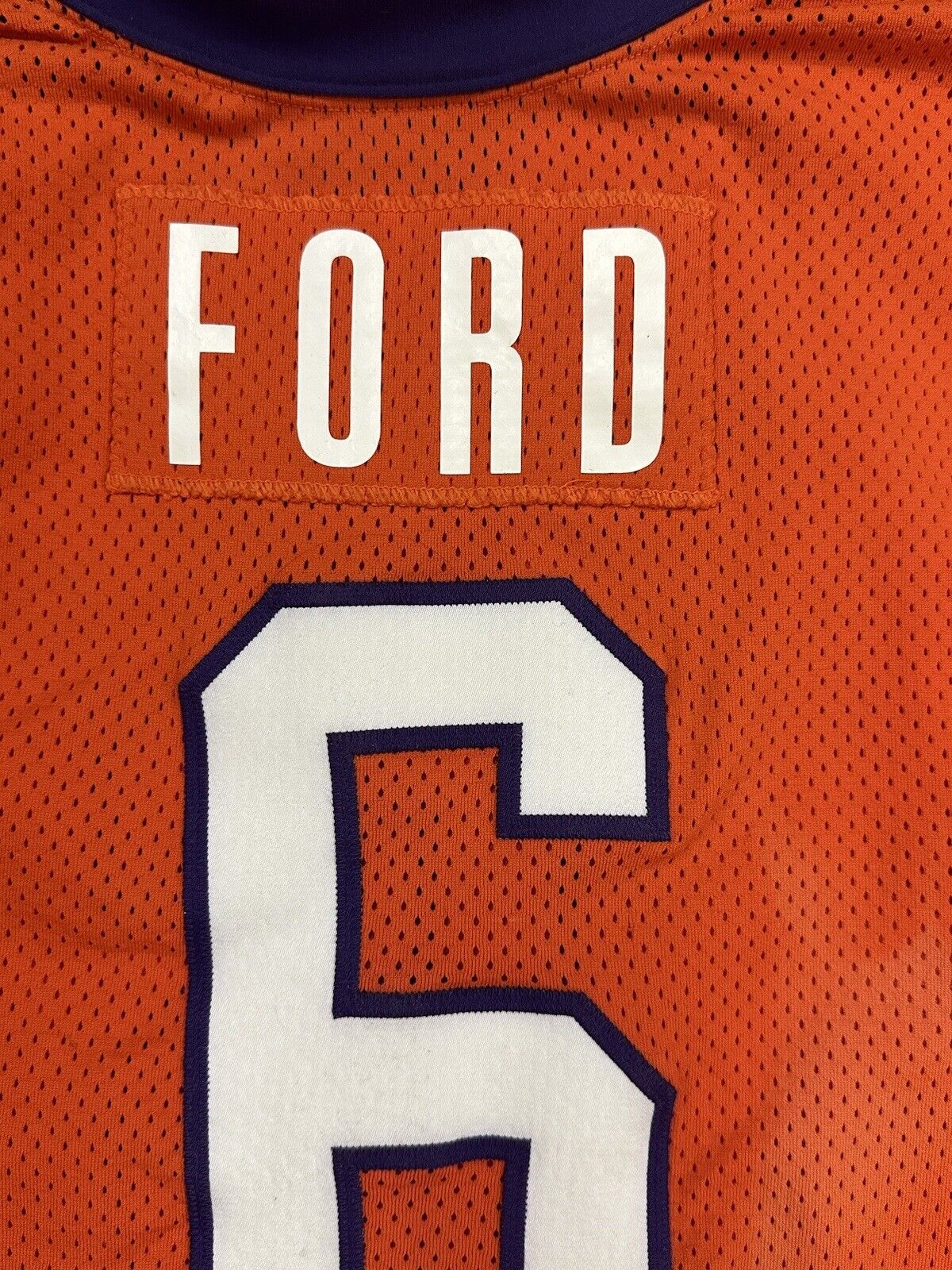 2006-09 Jacoby Ford Clemson Tigers GAME USED SIGNED Nike ACC Football Jersey #6