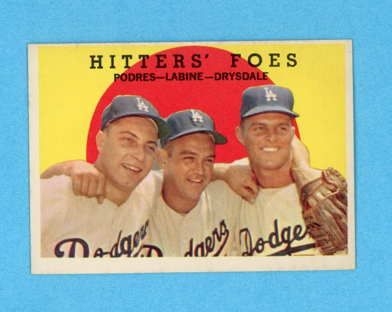 1959 Topps #262 Hitters Foes Los Angeles Dodgers Baseball Card NM o/c