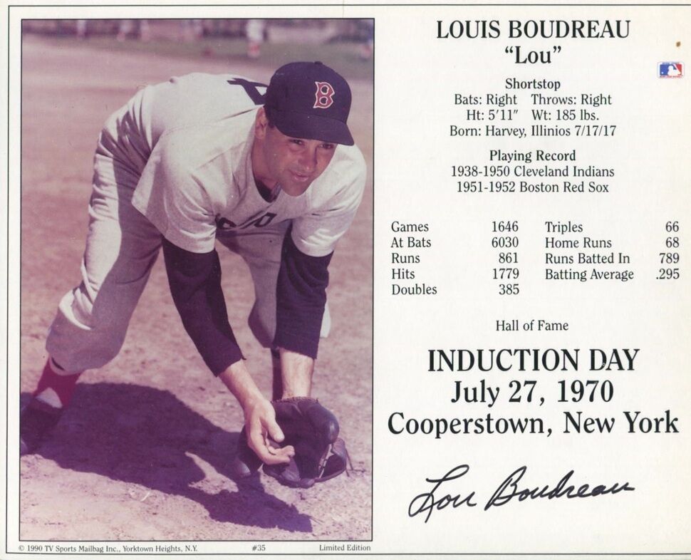 Lou Boudreau 8X10 Color Auto Induction Day PSA/DNA