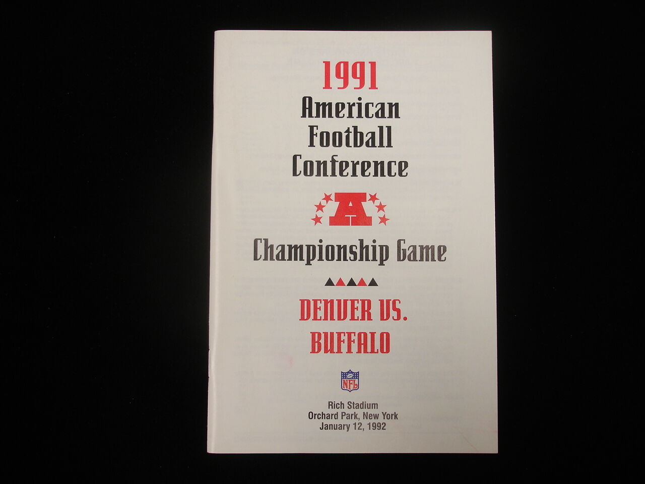 1991 AFC Championship Game Media Guide - Buffalo Bills vs. Denver Broncos