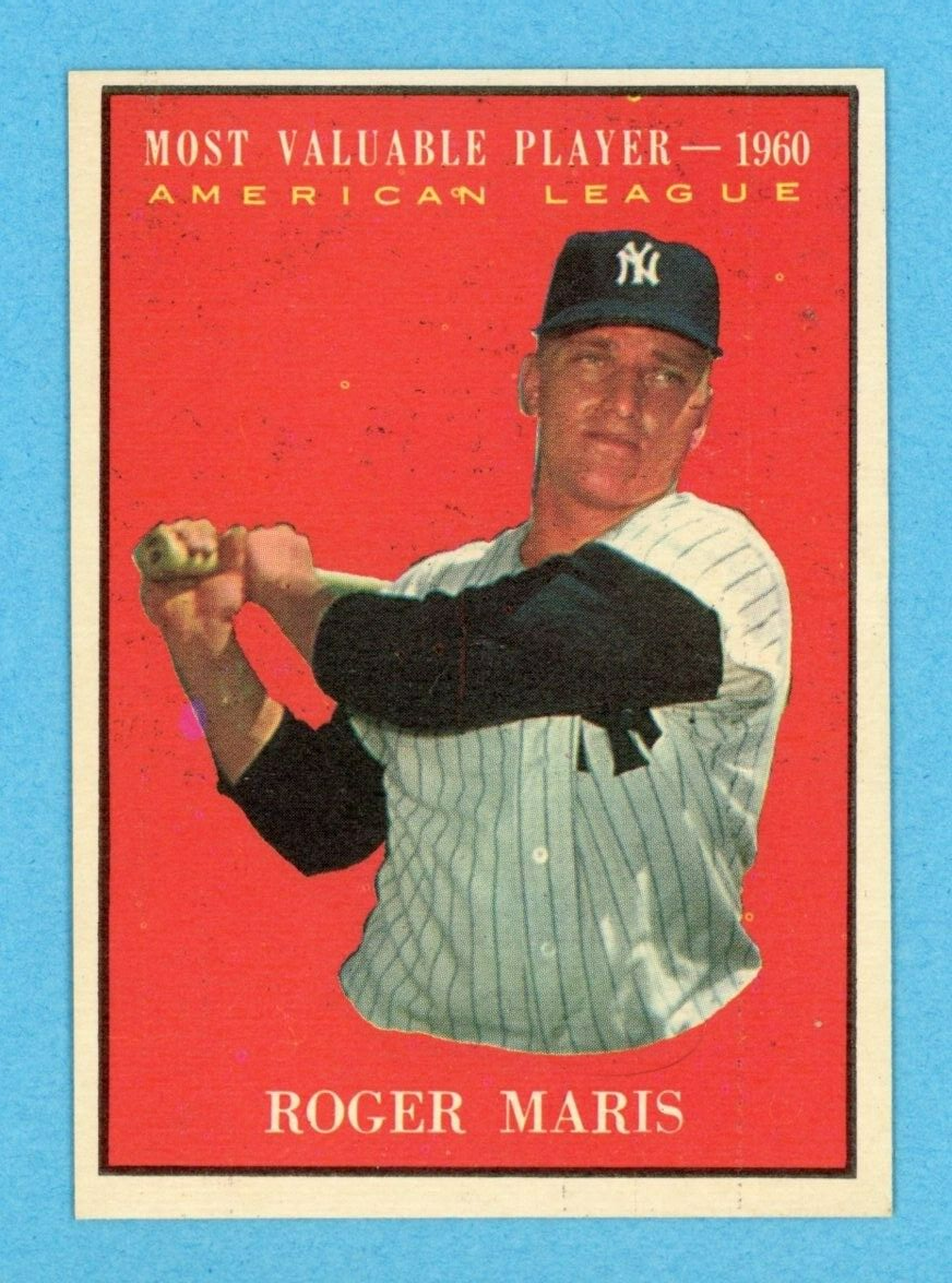 1961 Topps #478 Roger Maris 1960 MVP New York Yankees Baseball Card NM