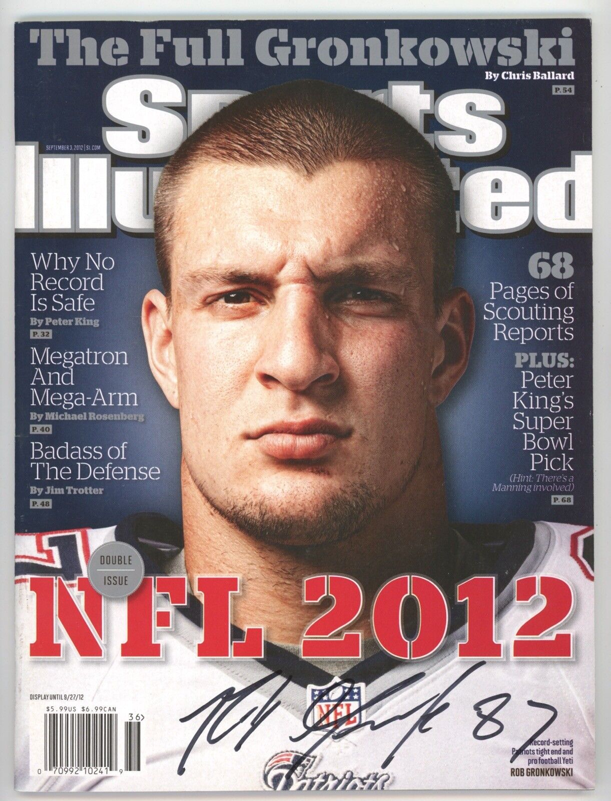 Rob Gronkowski Signed 9/3/2012 Sports Illustrated Complete Magazine Auto w Holo