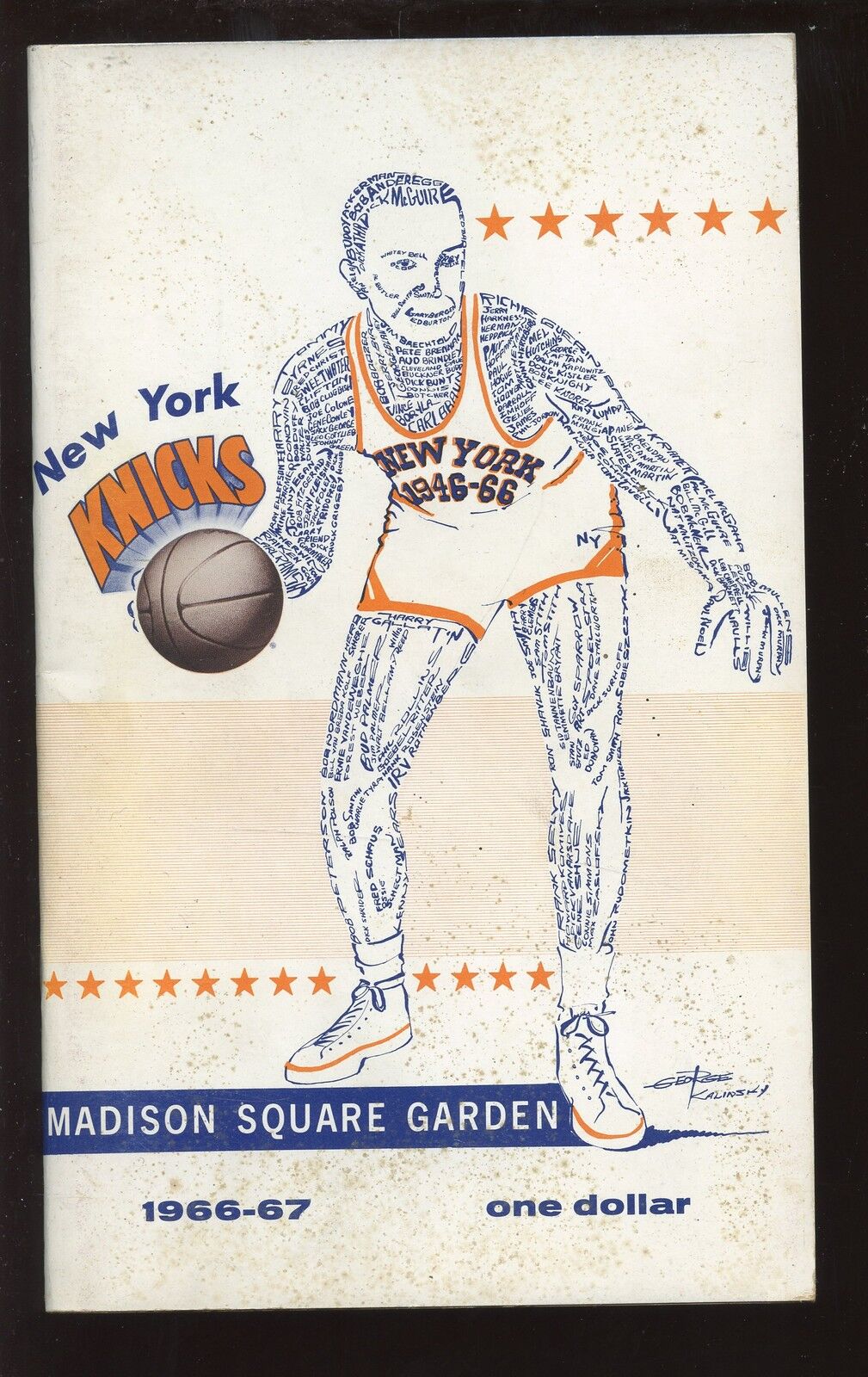 1966-67 NBA Basketball New York Knickerbockers Yearbook EXMT