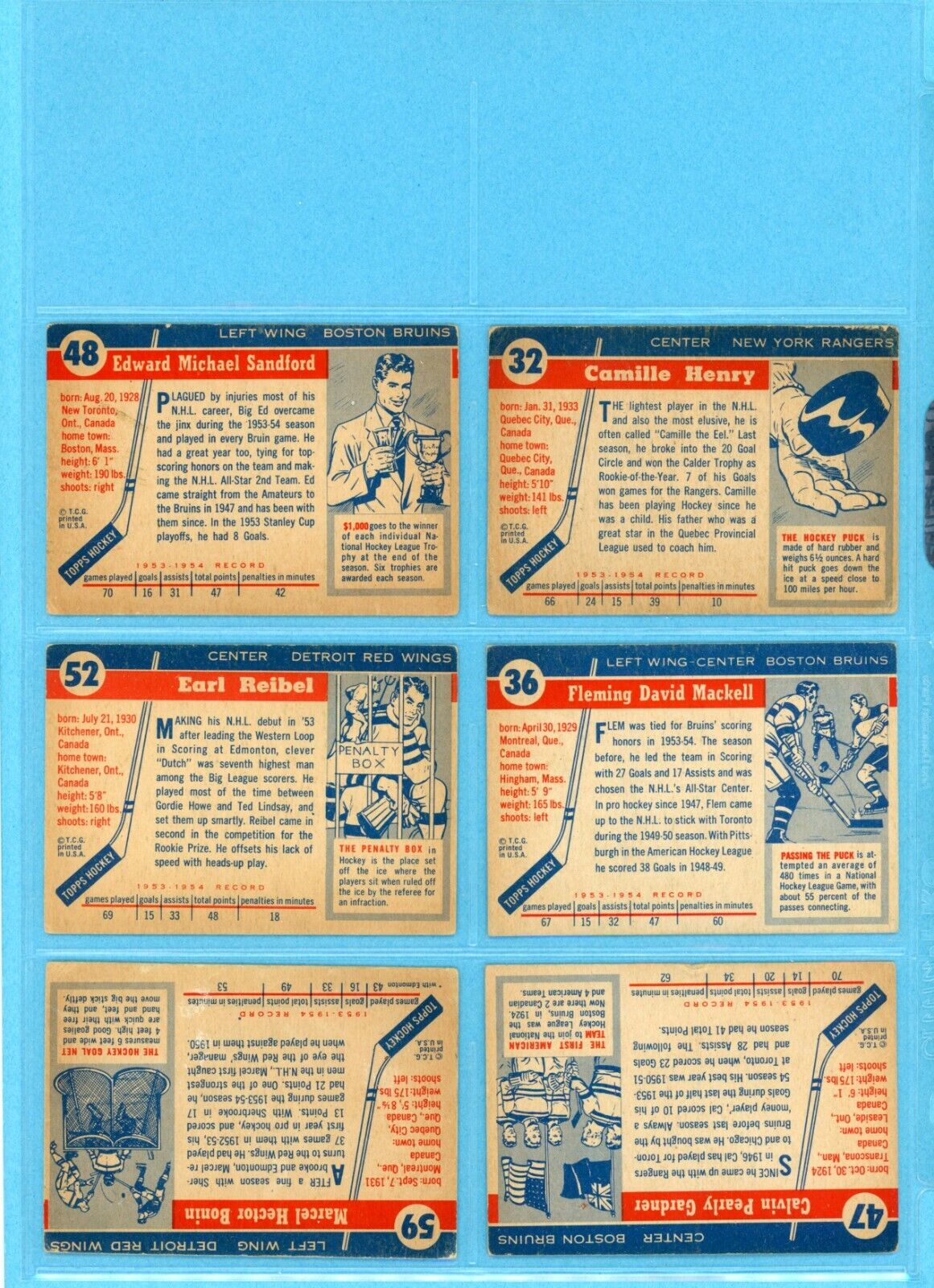 1954-55 Topps Starter Set Lot of 14 Different Hockey Cards VG sbsl