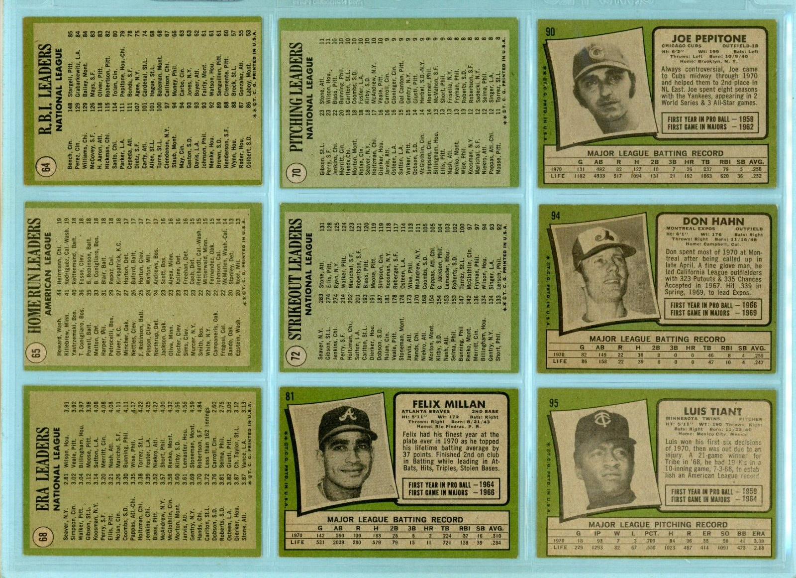 1971 Topps Starter Set Lot of 92 Different Baseball Cards Ex - Ex/Mt