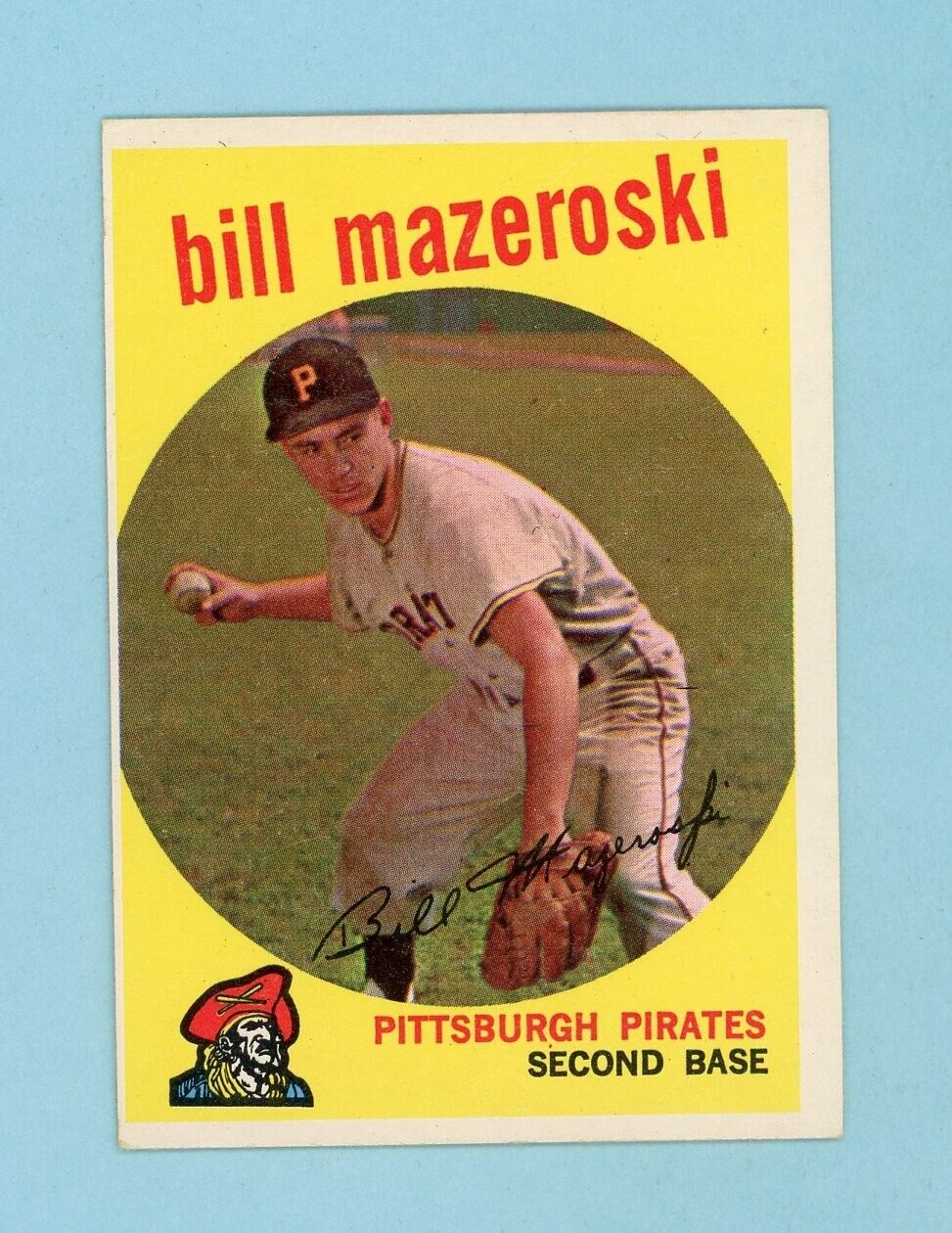 1959 Topps #415 Bill Mazeroski Pittsburgh Pirates Baseball Card EX+ - Ex/Mt o/c