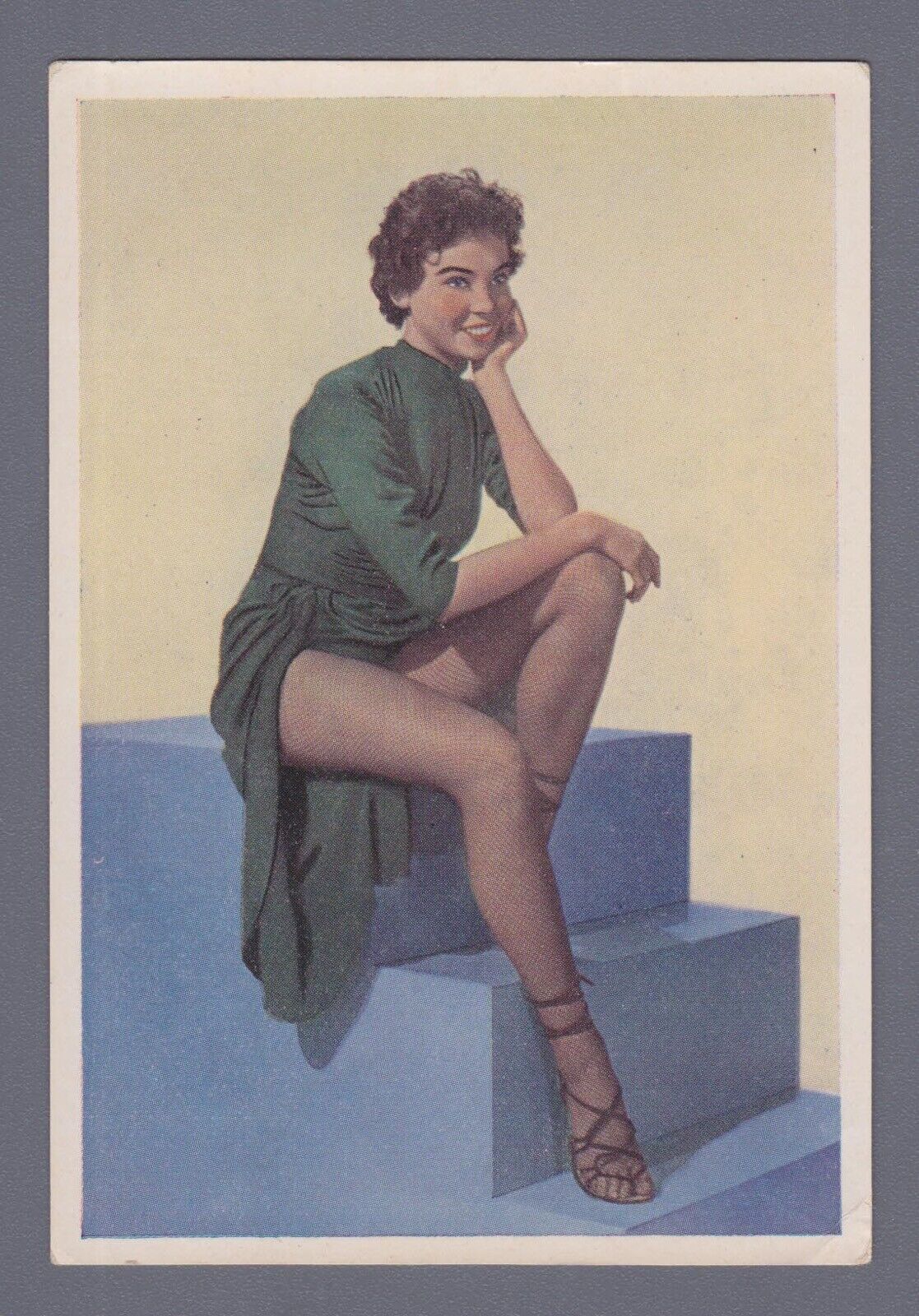 Leslie Caron Original Dutch Gum Trading Card Artwork