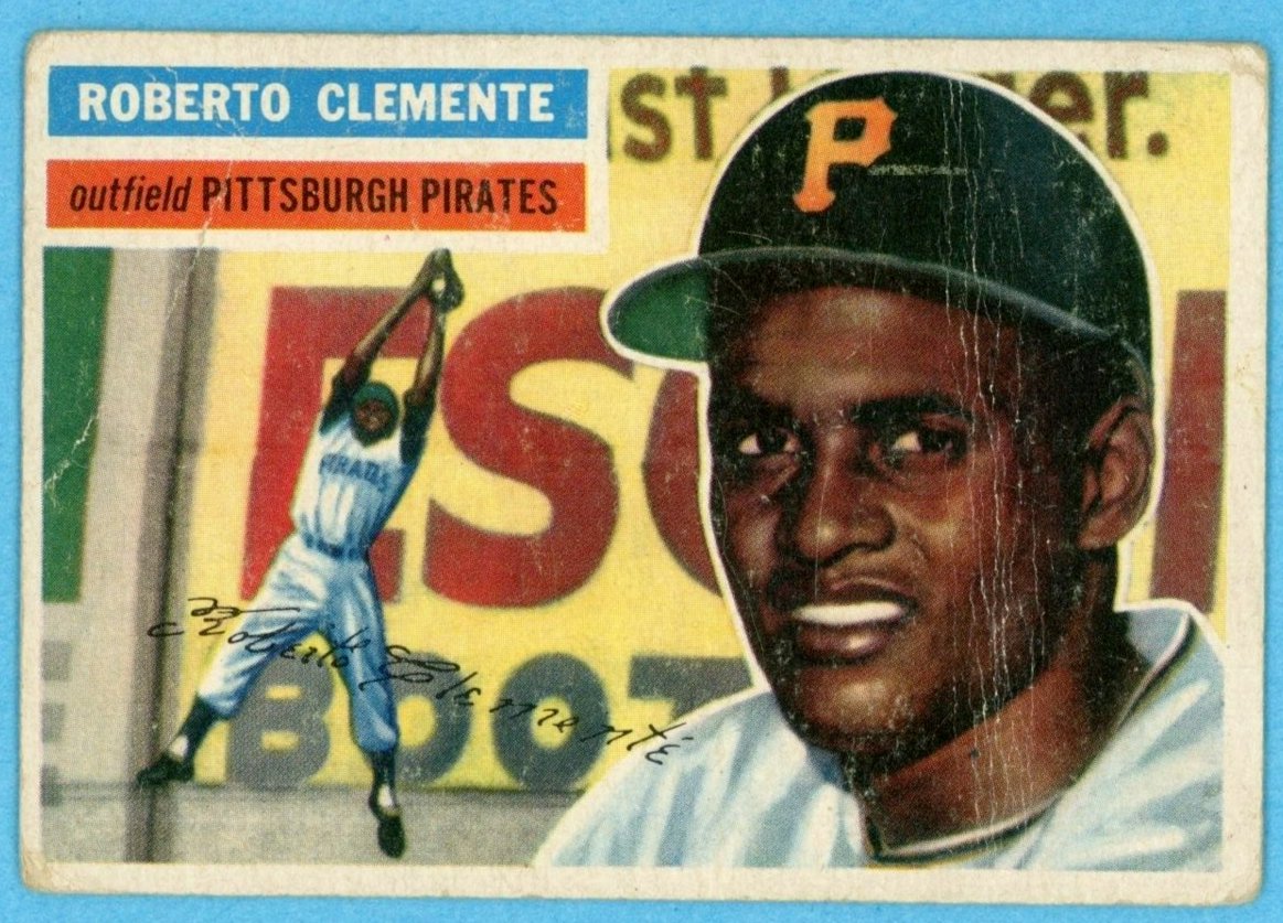 1956 Topps #33 Roberto Clemente Pittsburgh Pirates Baseball Card Low Grade