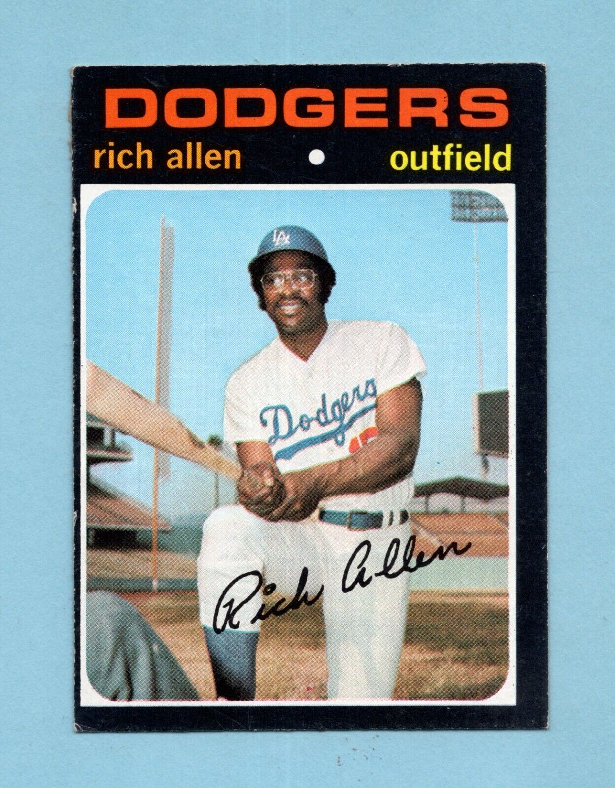 1971 Topps #650 Rich Allen LA Dodgers High Number Baseball Card EX+ o/c ind ls