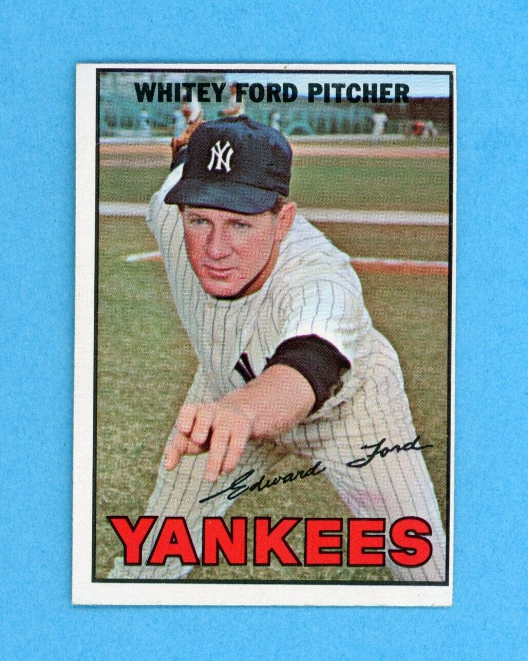 1967 Topps #5 Whitey Ford New York Yankees Baseball Card Ex+ - Ex/Mt o/c