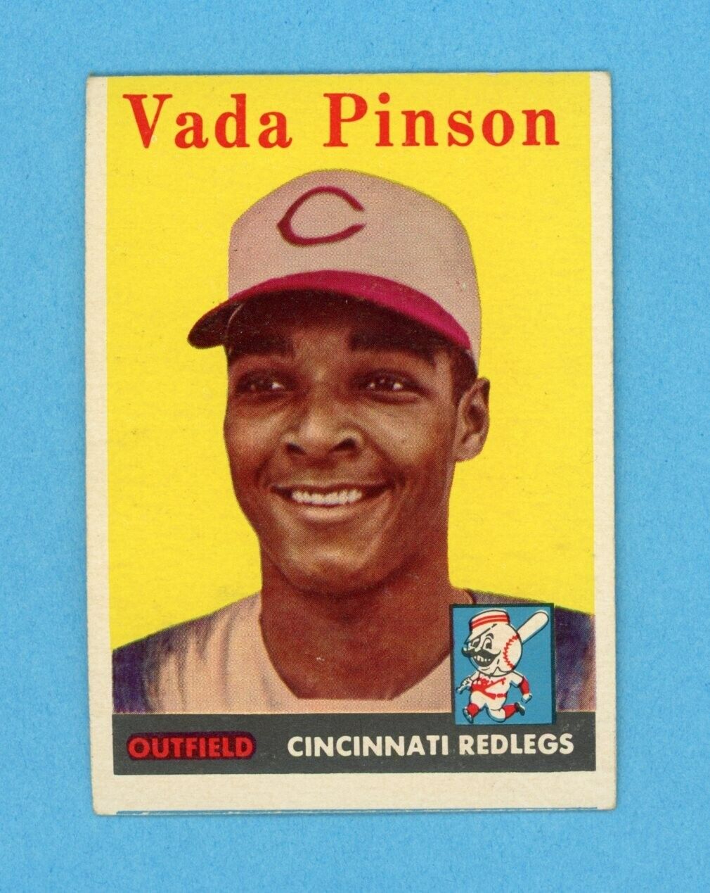 1958 Topps #420 Vada Pinson Cincinnati Redlegs Rookie Baseball Card Vg/Ex o/c