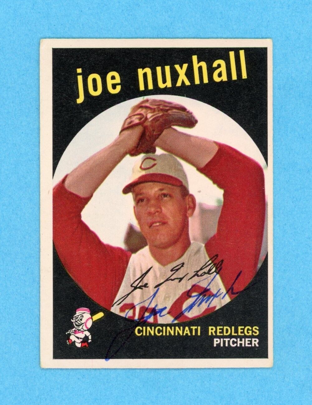 Joe Nuxhall Signed 1959 Topps Card #389 • Auto with B&E Hologram