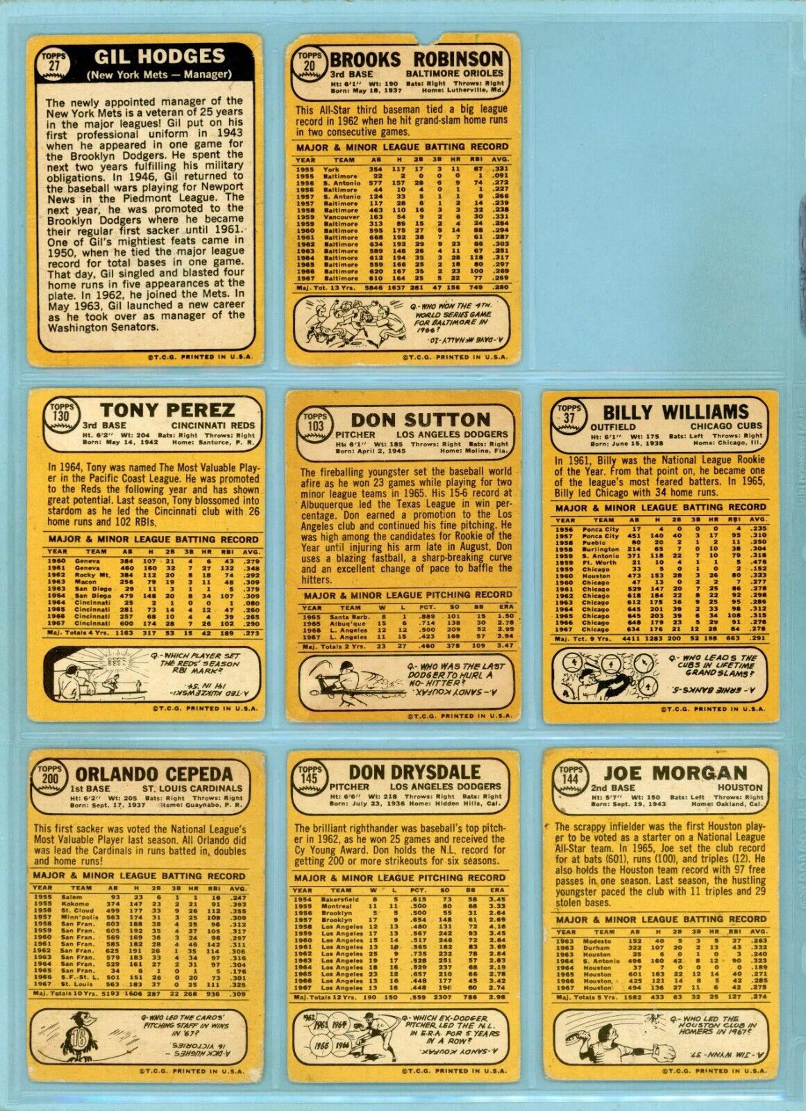 1968 Topps Lot of 17 Different Hall of Famer Baseball Cards Low Grade