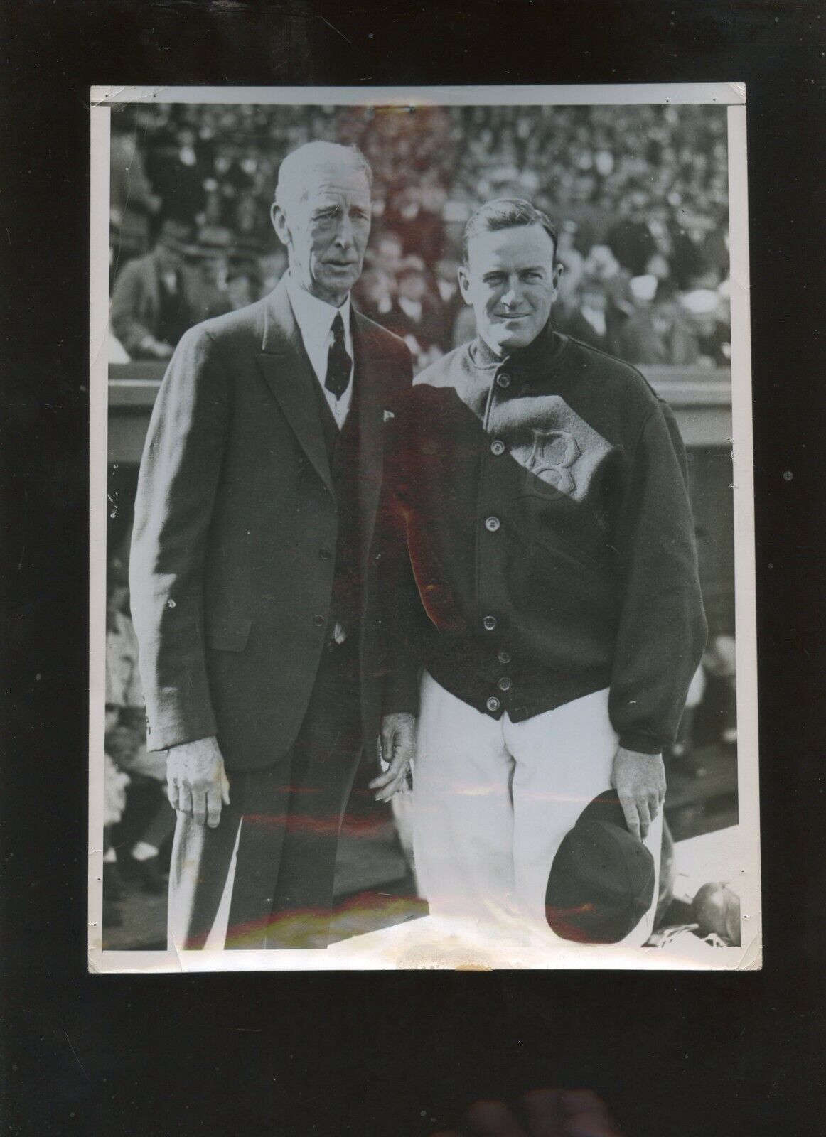 Original April 4 1936 Connie Mack & Joe Cronin 7 X 9 Wire Photo