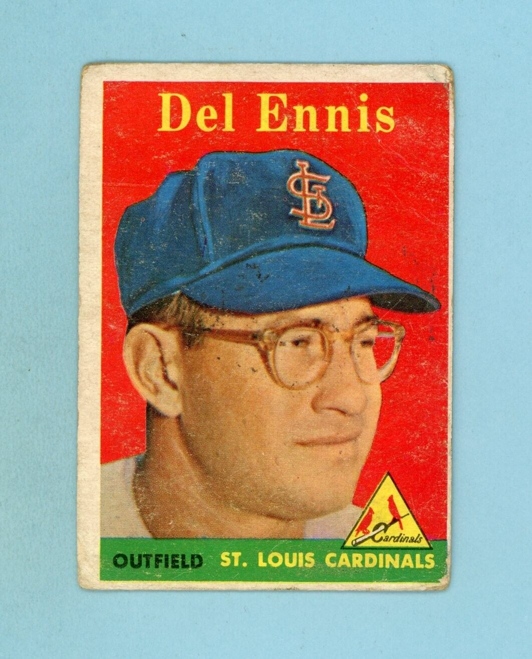 1958 Topps #60 Del Ennis St. Louis Cardinals Baseball Card Low Grade YL Vari