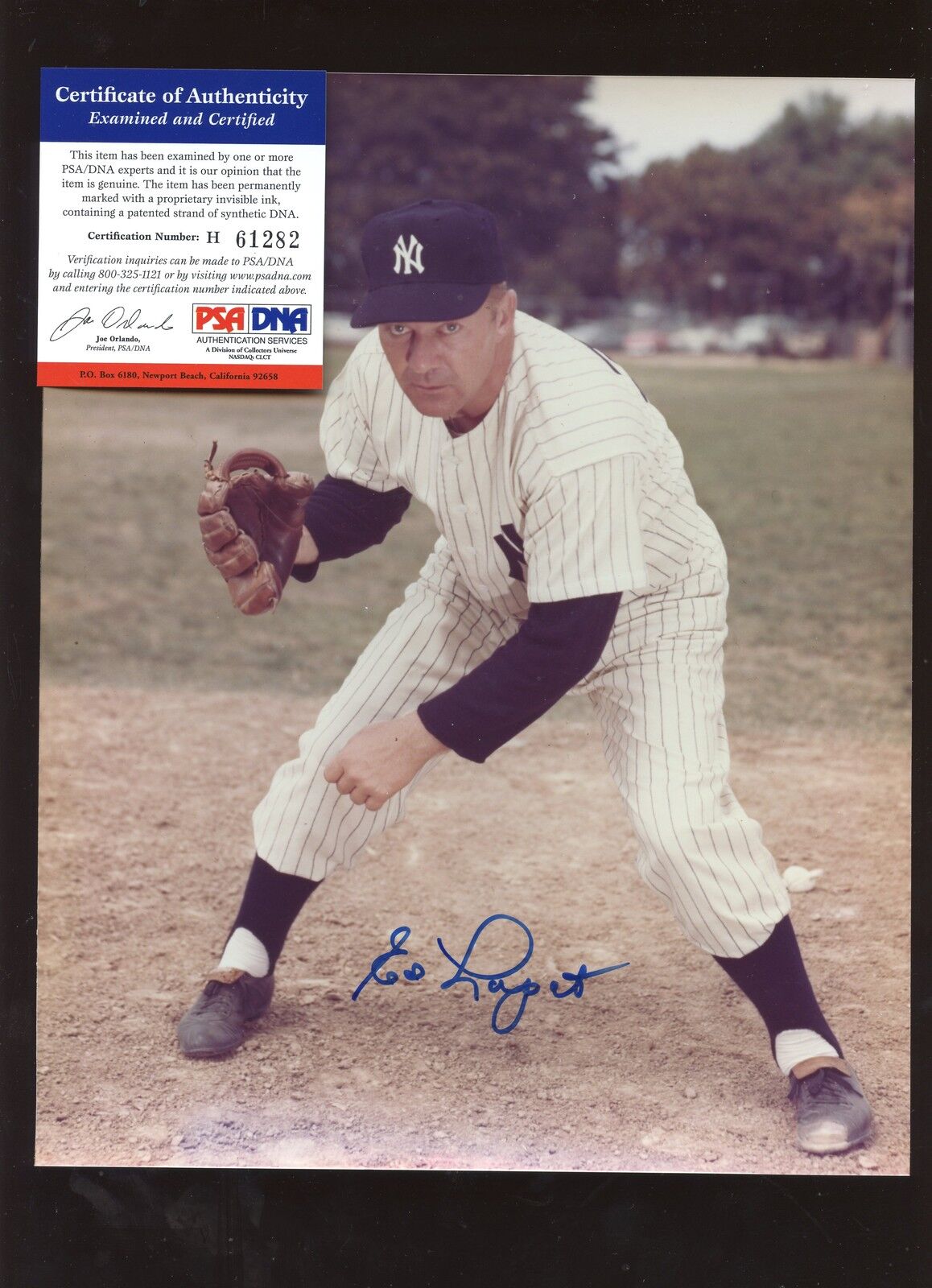 Ed Lopat New York Yankees Autographed 8 X 10 Photo PSA/DNA