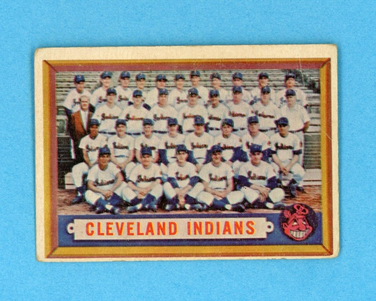 1957 Topps #275 Cleveland Indians Team Middle Series Baseball Card Low Grade