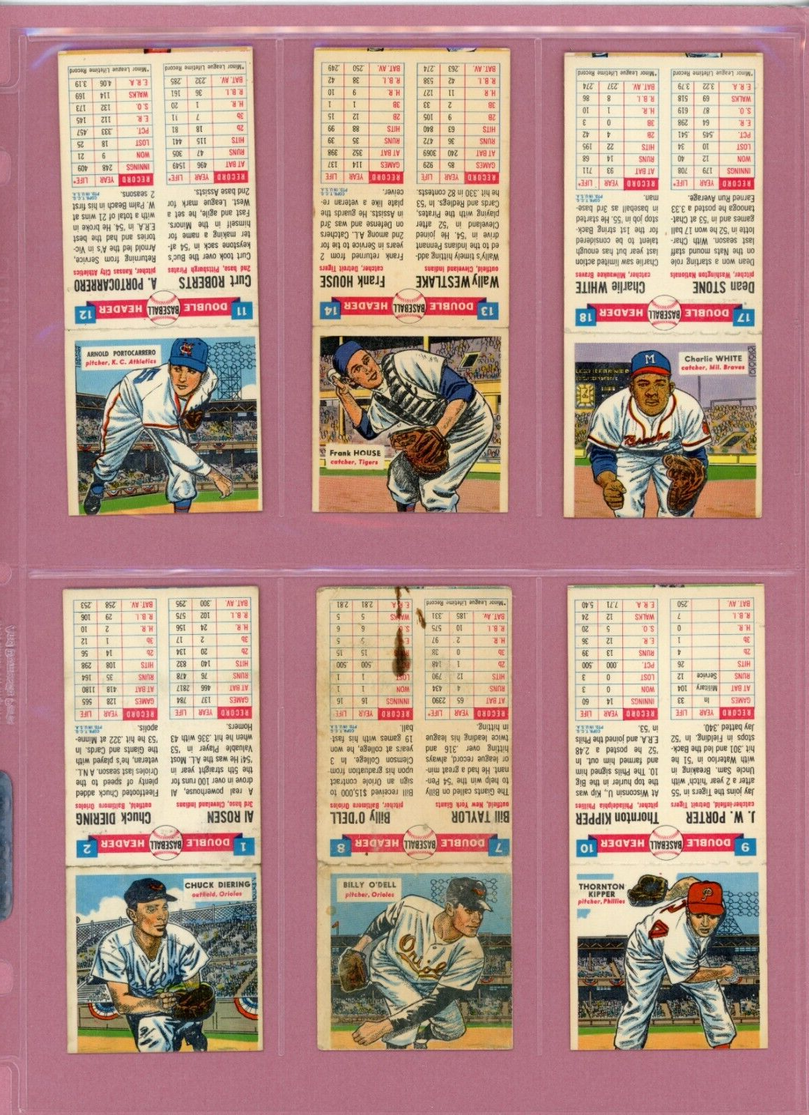 1955 Topps Double Headers Starter Set Lot of 34 Diff Baseball Cards mixed grades