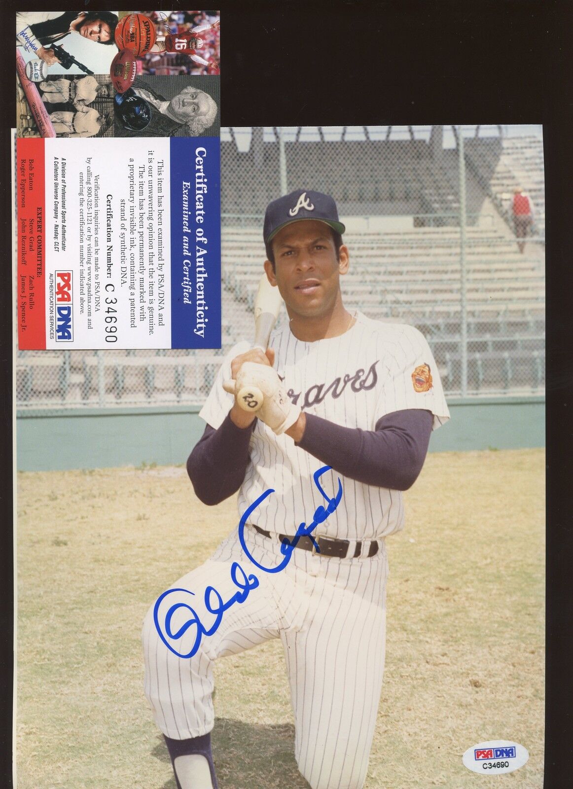 Orlando Cepeda Atlanta Braves Autographed 8 X 10 Photo PSA/DNA