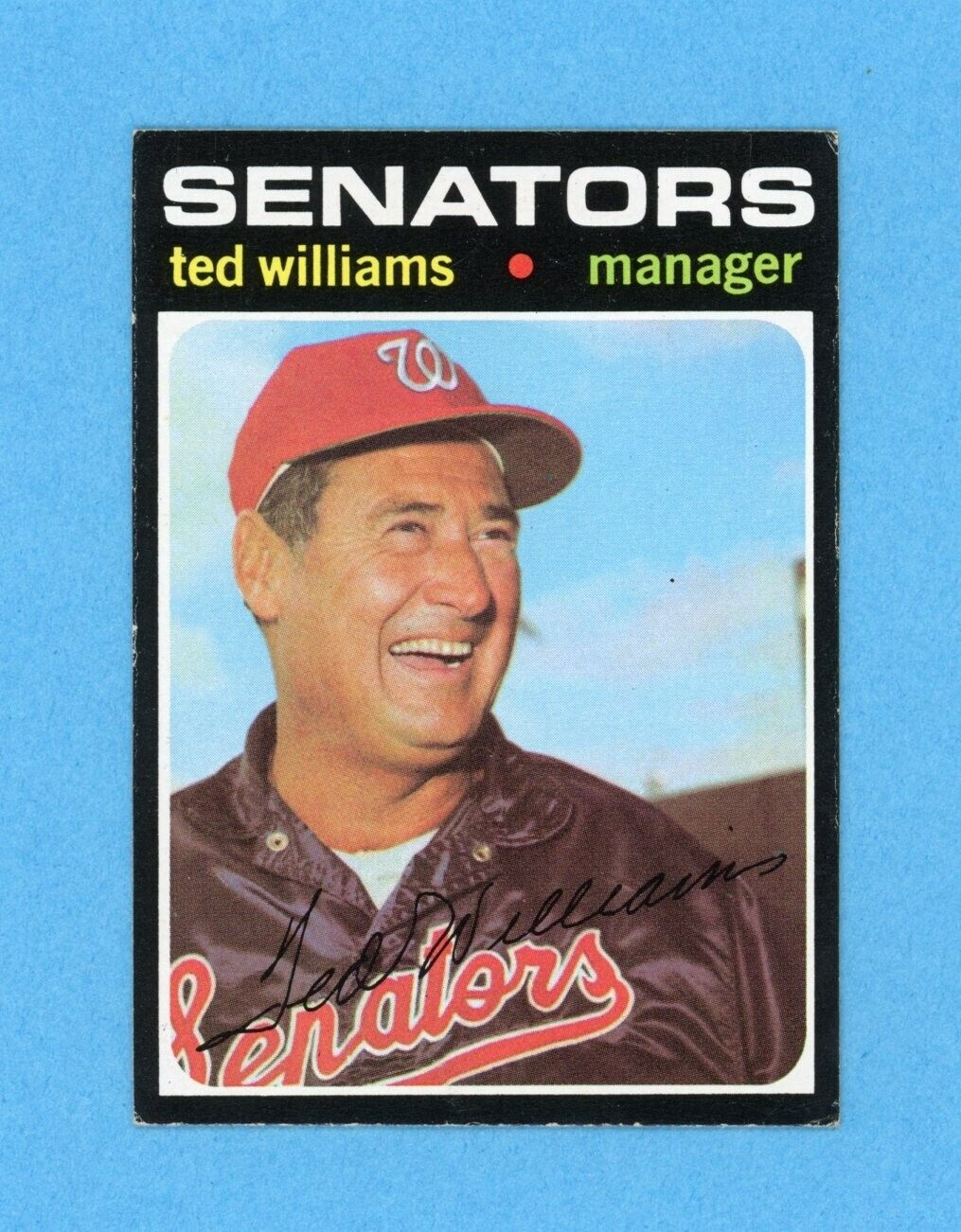 1971 Topps #380 Ted Williams Washington Senators Baseball Card EX - EX+