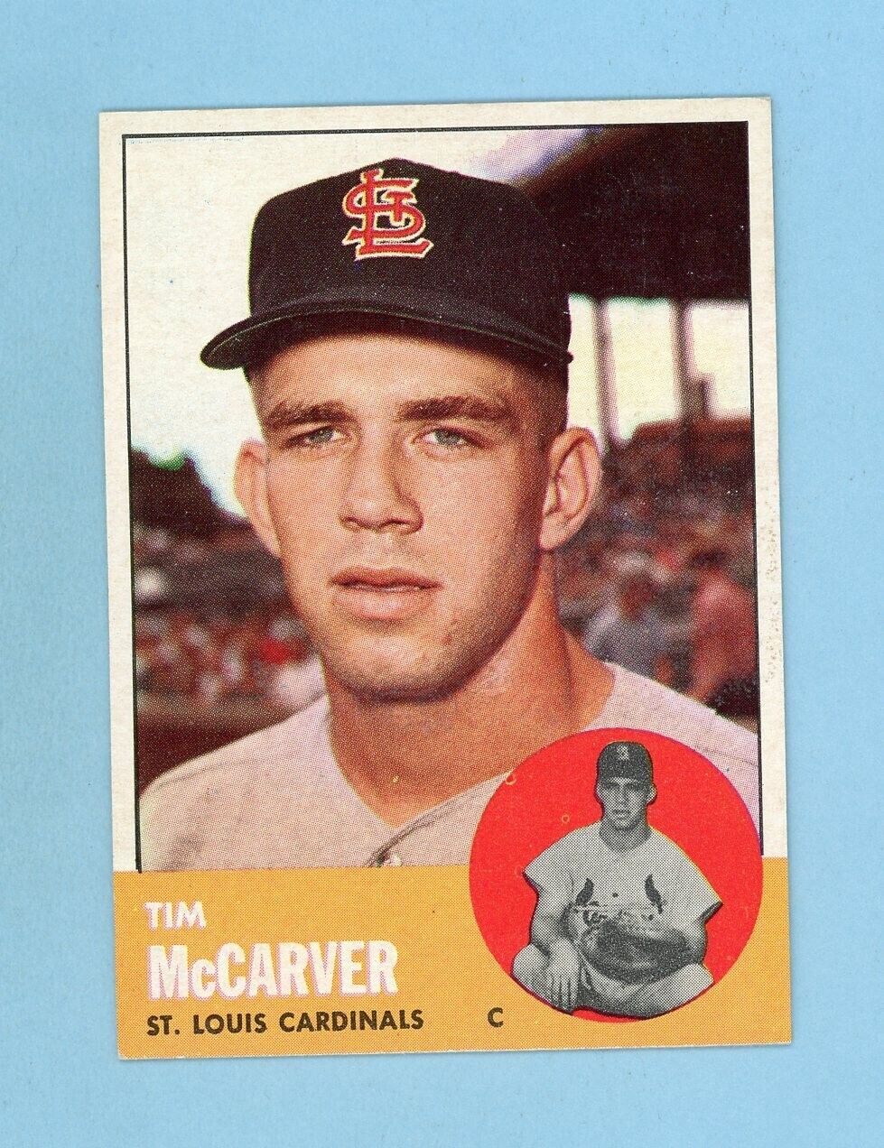 1963 Topps #394 Tim McCarver St. Louis Cardinals Baseball Card NM