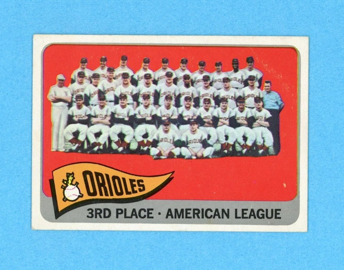 1965 Topps #572 Baltimore Orioles Team Baseball Card EX+-Ex/Mt pbr