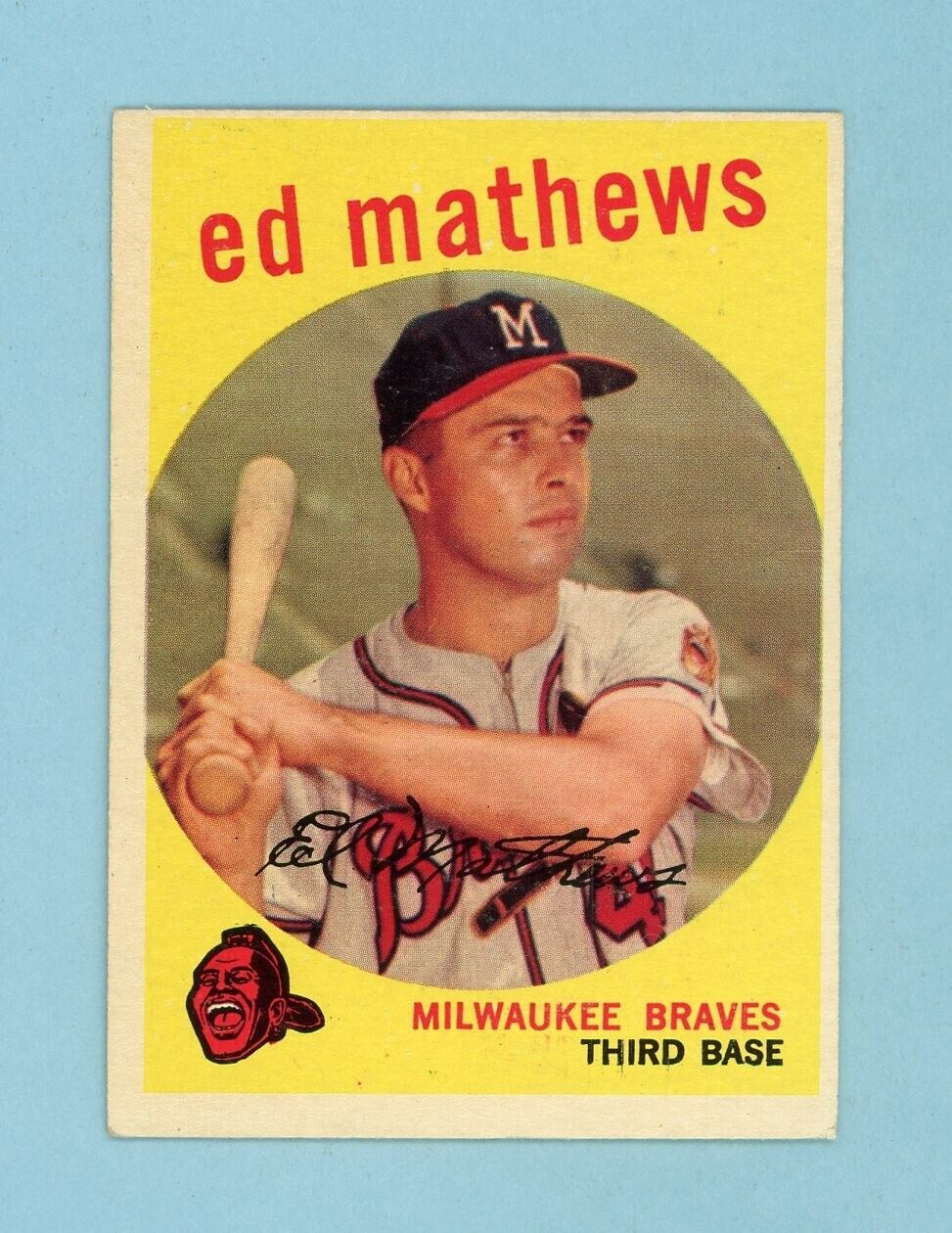 1959 Topps #450 Ed Mathews Milwaukee Braves Baseball Card EX - EX+