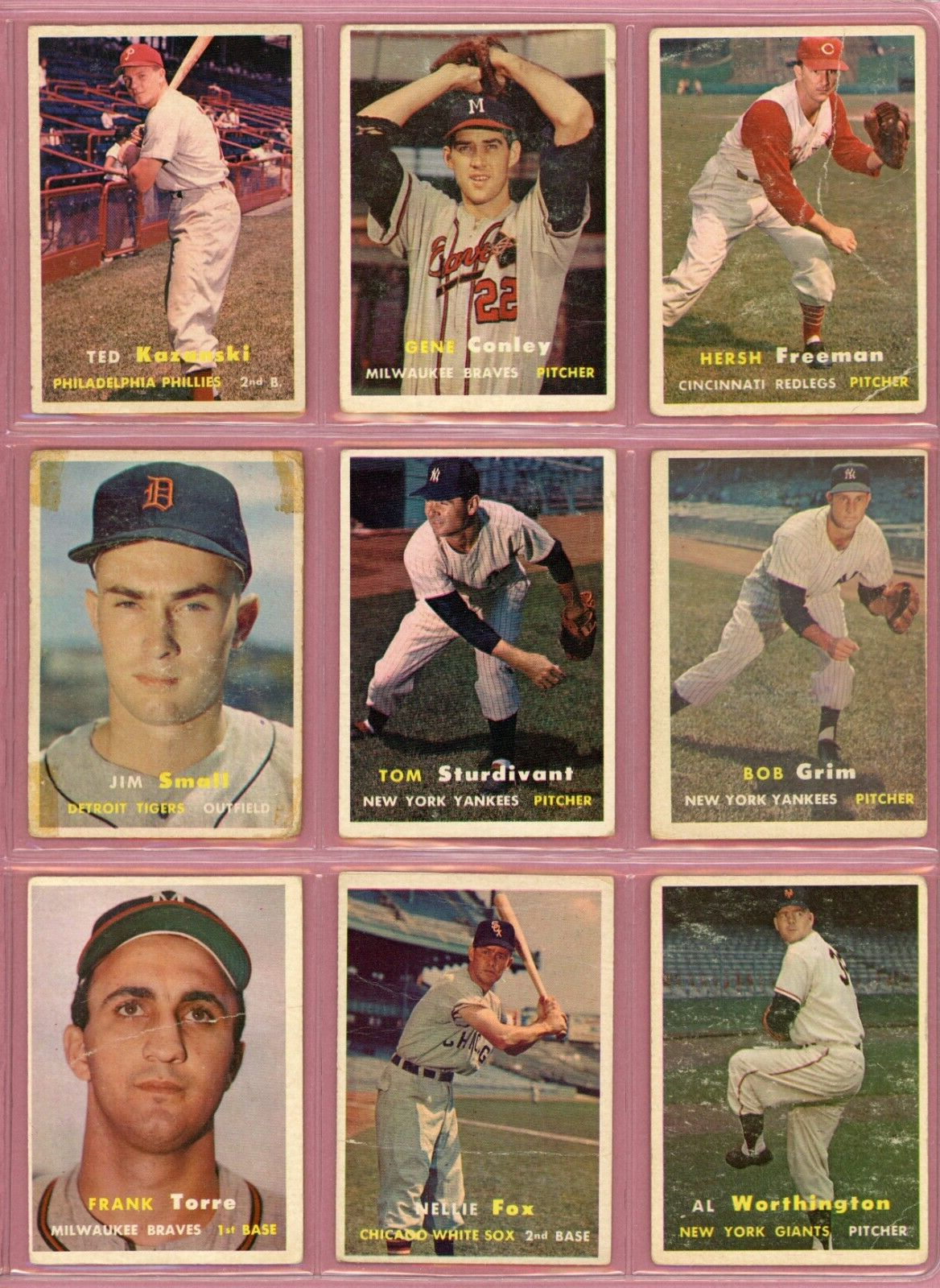 1957 Topps Starter Set Lot of 249 Different Baseball Cards Low Grade