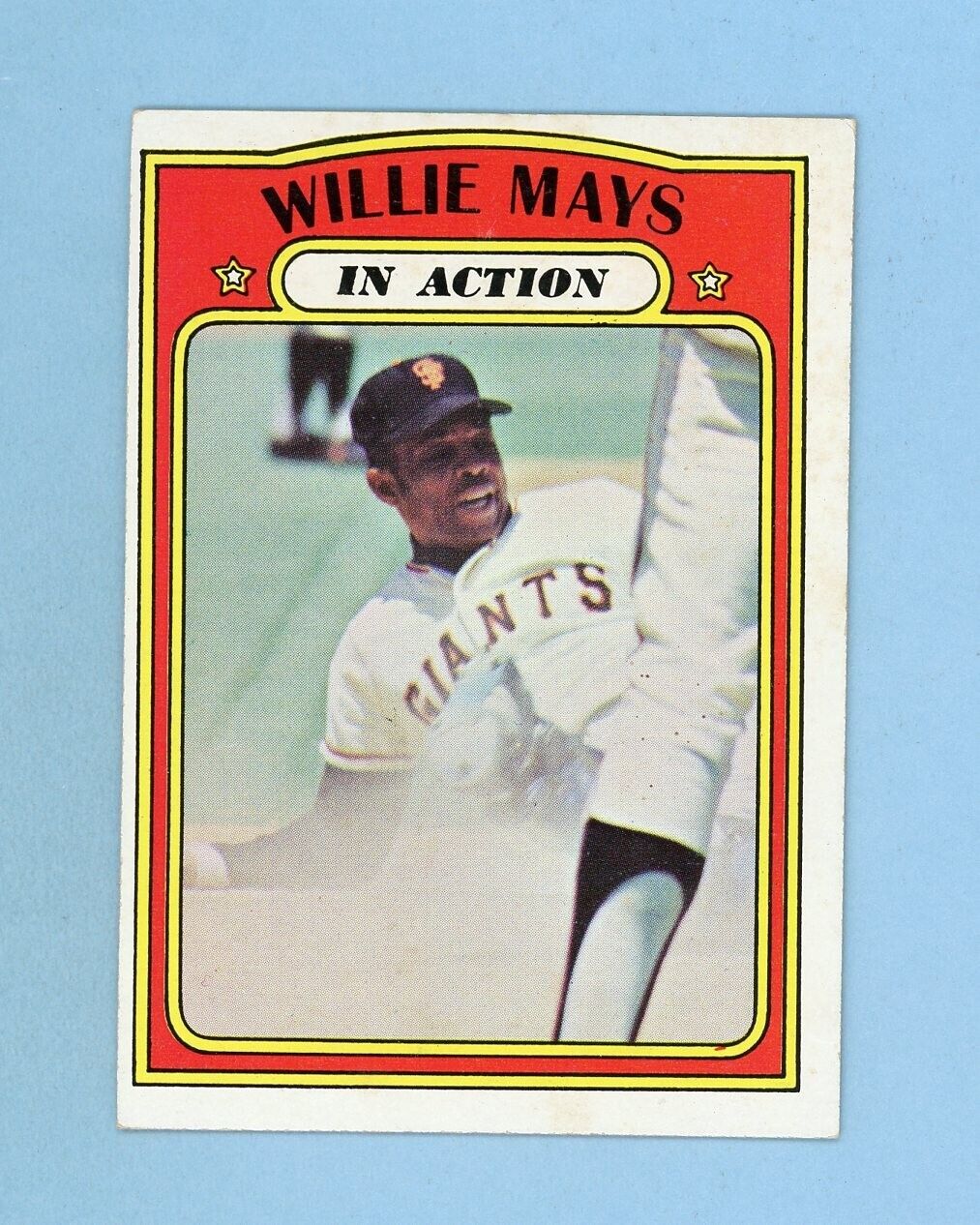 1972 Topps #50 Willie Mays In Action San Francisco Giants Baseball Card EX+ o/c