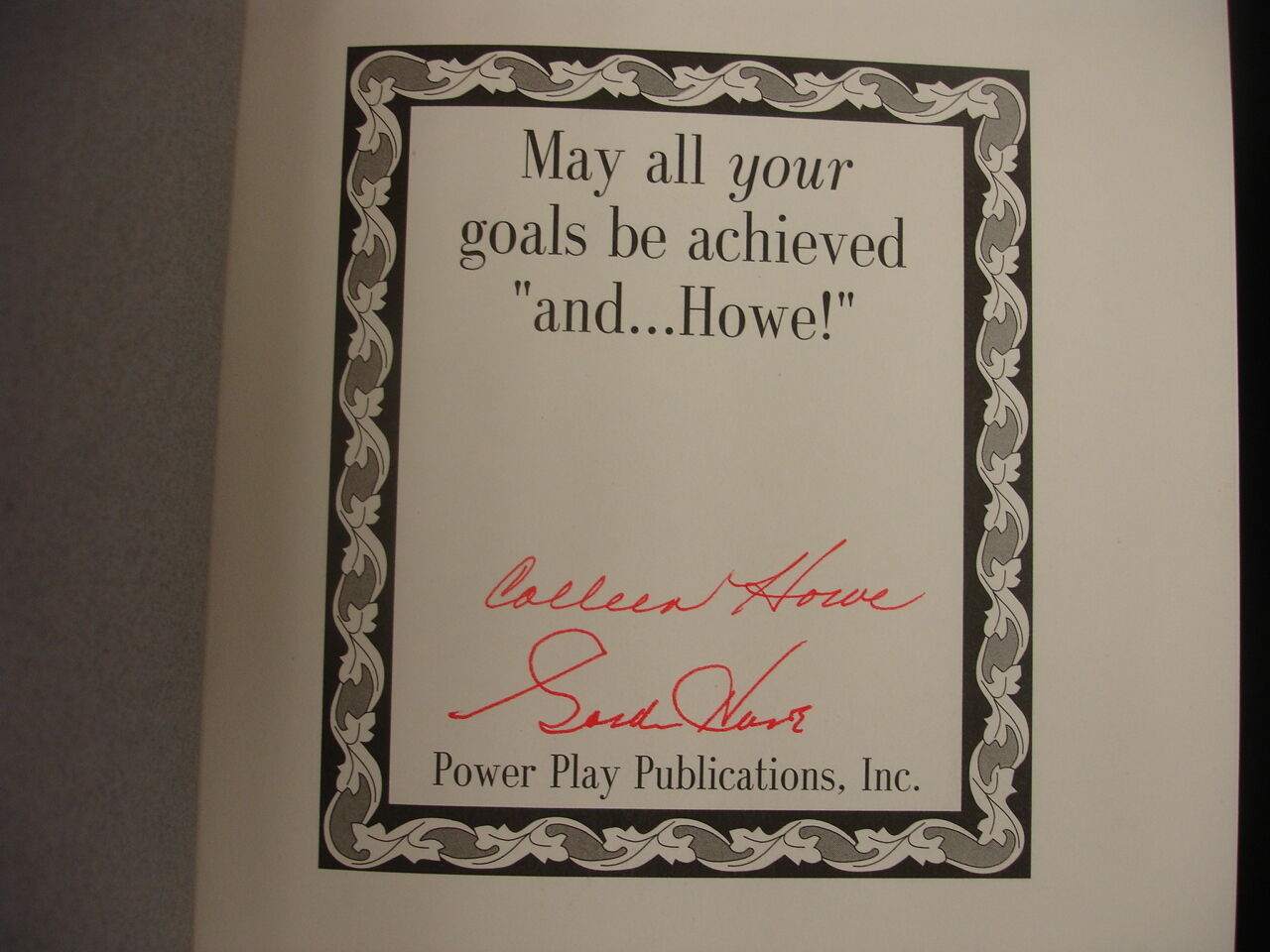 Gordie Howe Autographed Hardcover "and... Howe!" book