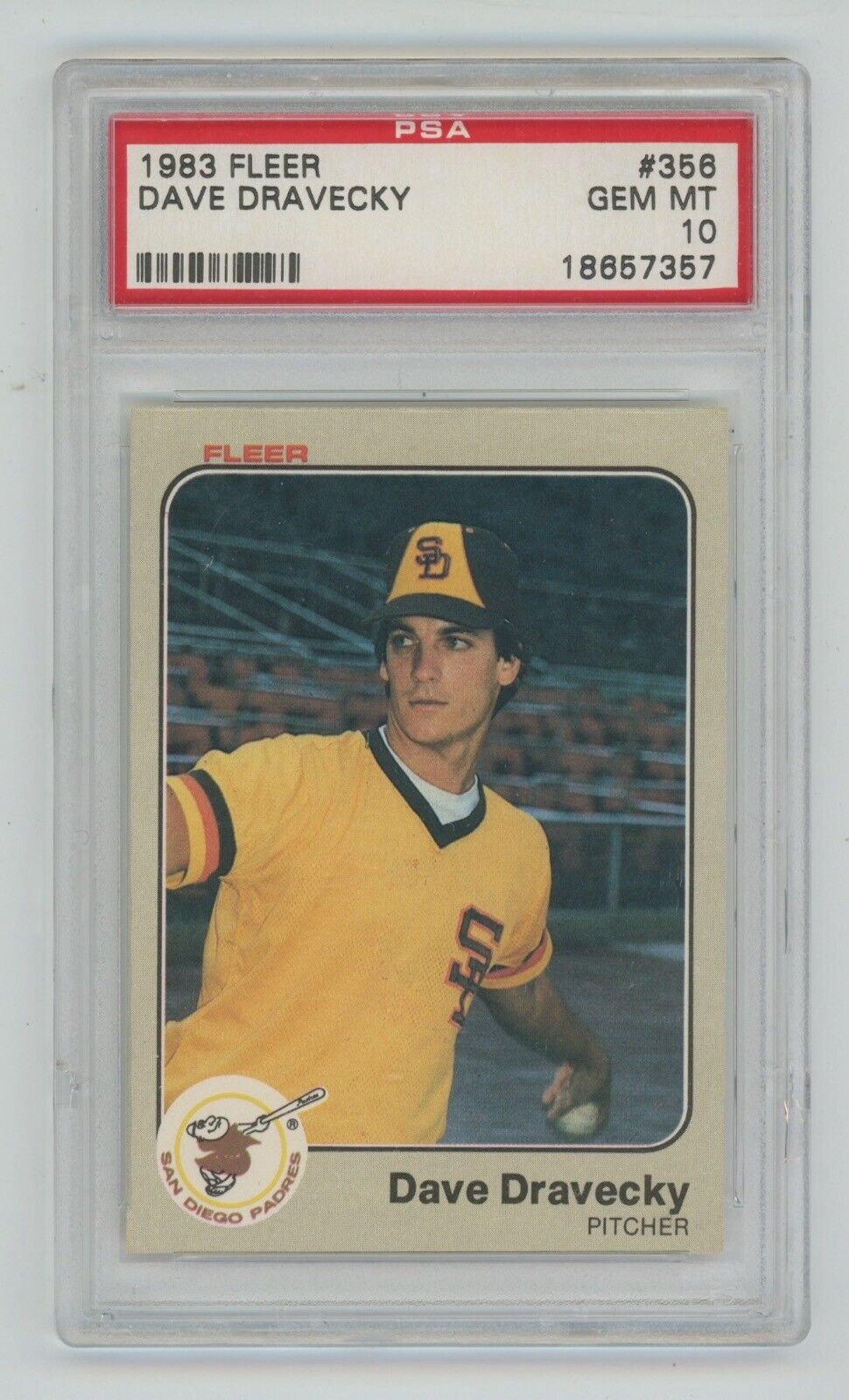 Dave Dravecky 1983 Fleer Card #356 • PSA 10 Gem Mint