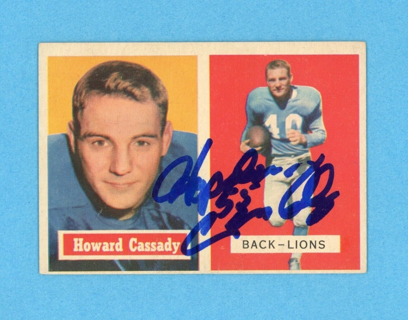 Howard "Hopalong" Cassady 1957 Topps  Card #80 Auto with B&E Hologram