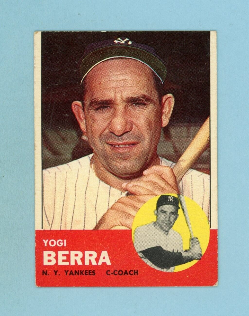 1963 Topps #340 Yogi Berra New York Yankees Baseball Card EX o/c