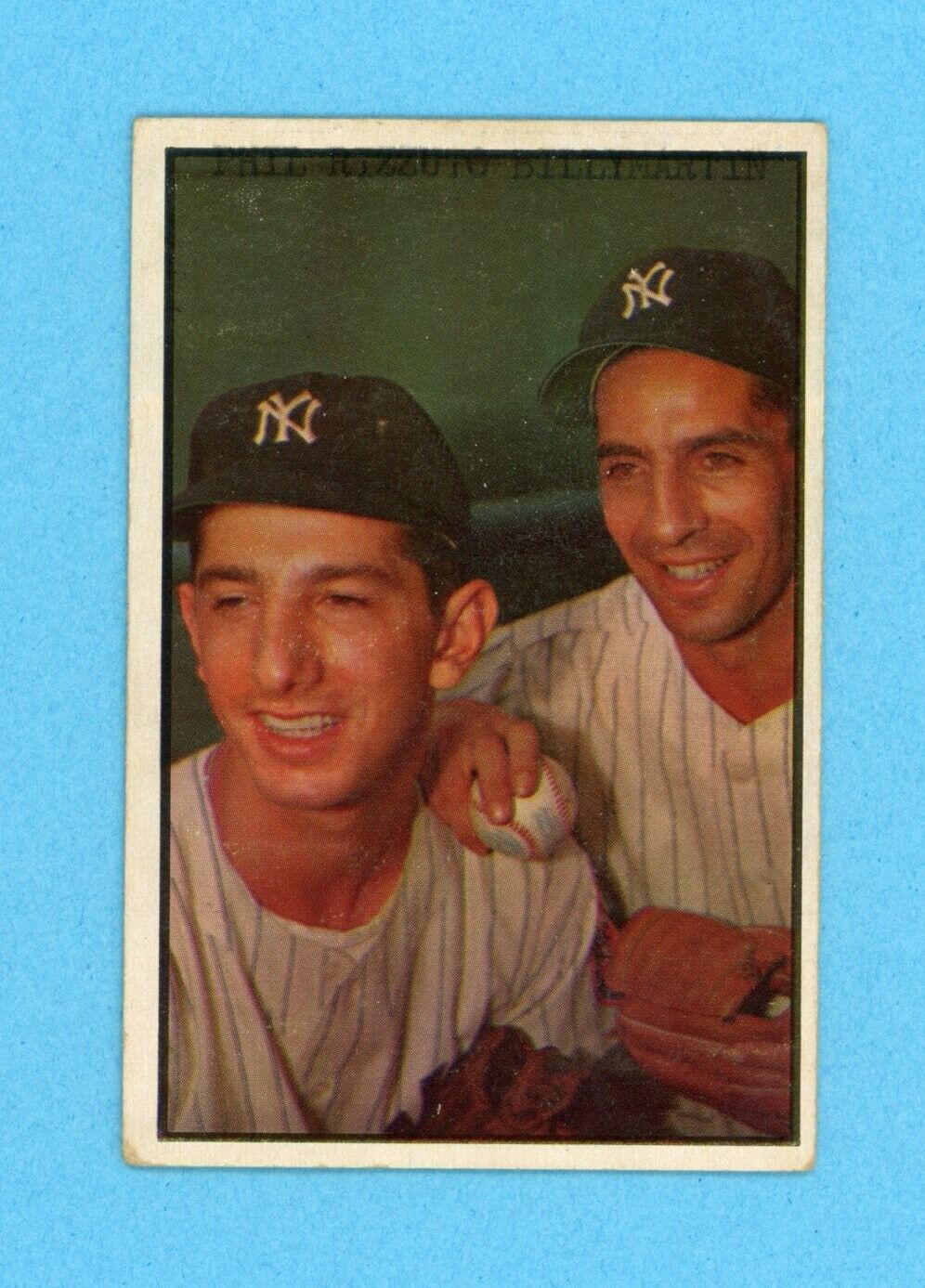 1953 Bowman Color #93 Phil Rizzuto, Billy Martin Baseball Card V/E ap w/c ntat