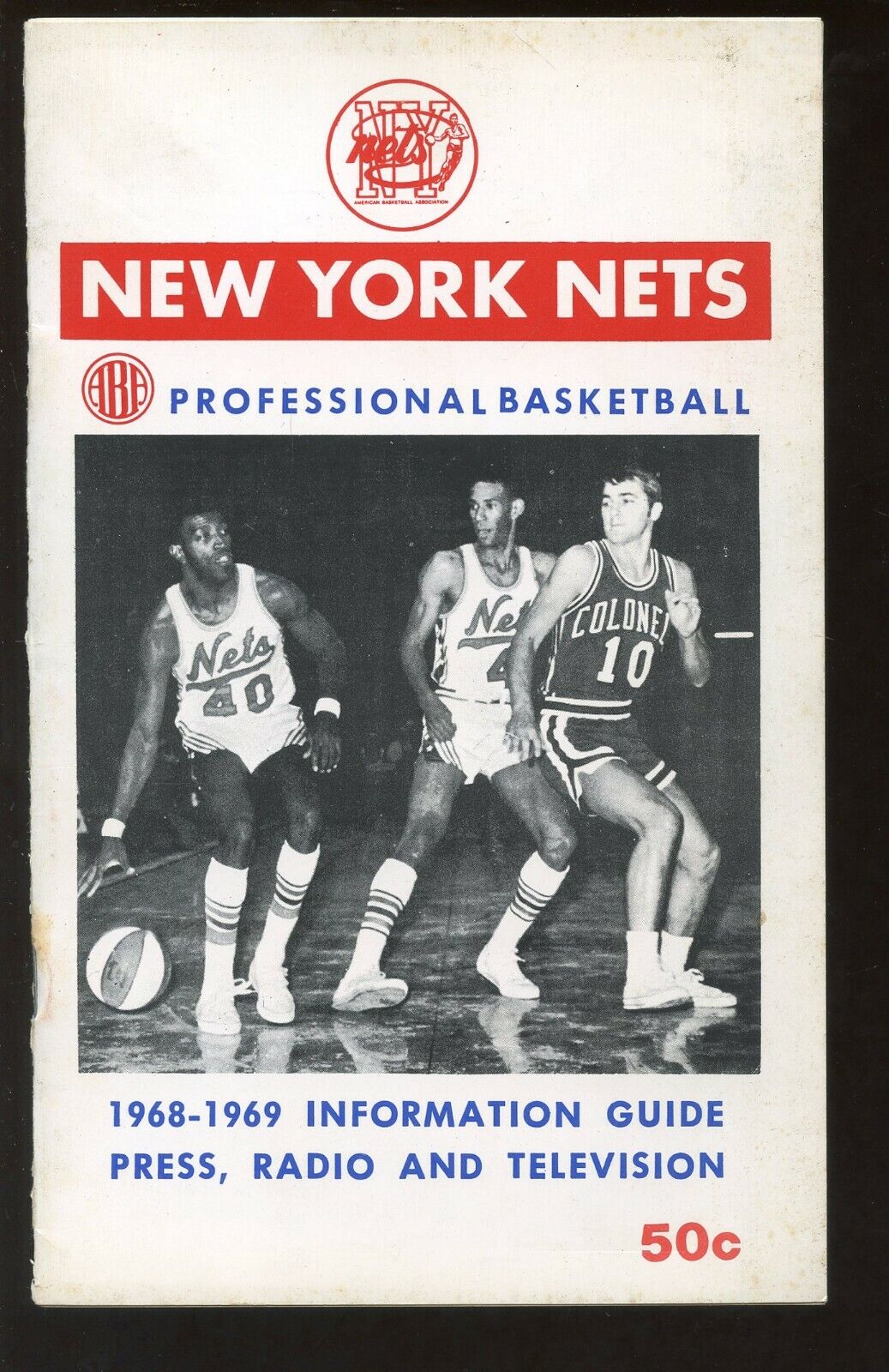 1968/1969 ABA Basketball New York Nets Press Radio TV Media Guide 2nd Year EXMT