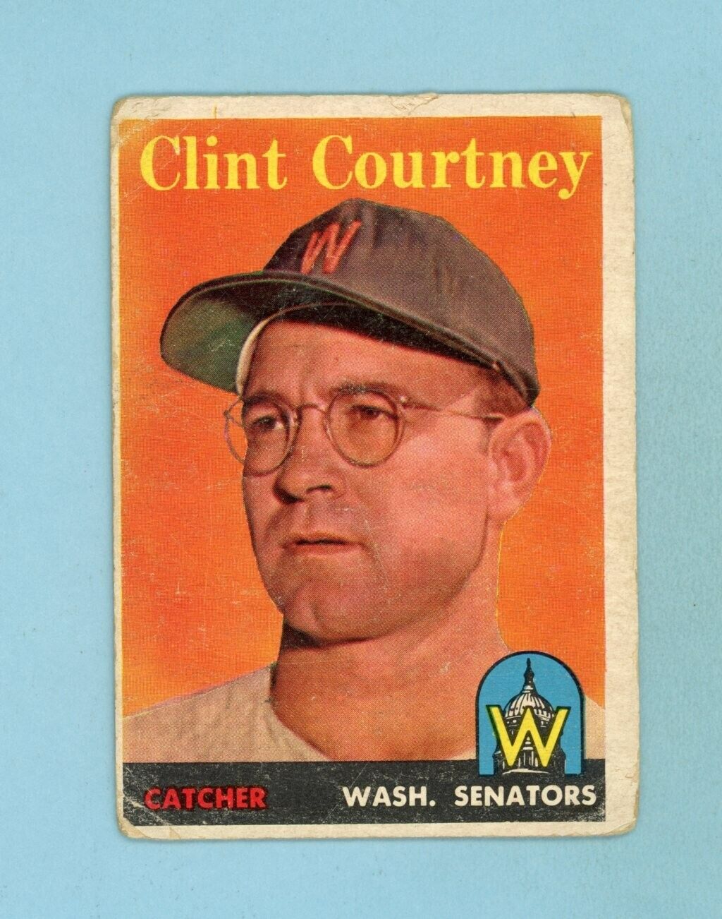 1958 Topps #92 Clint Courtney Wash. Senators Baseball Card Low Grade YL Vari