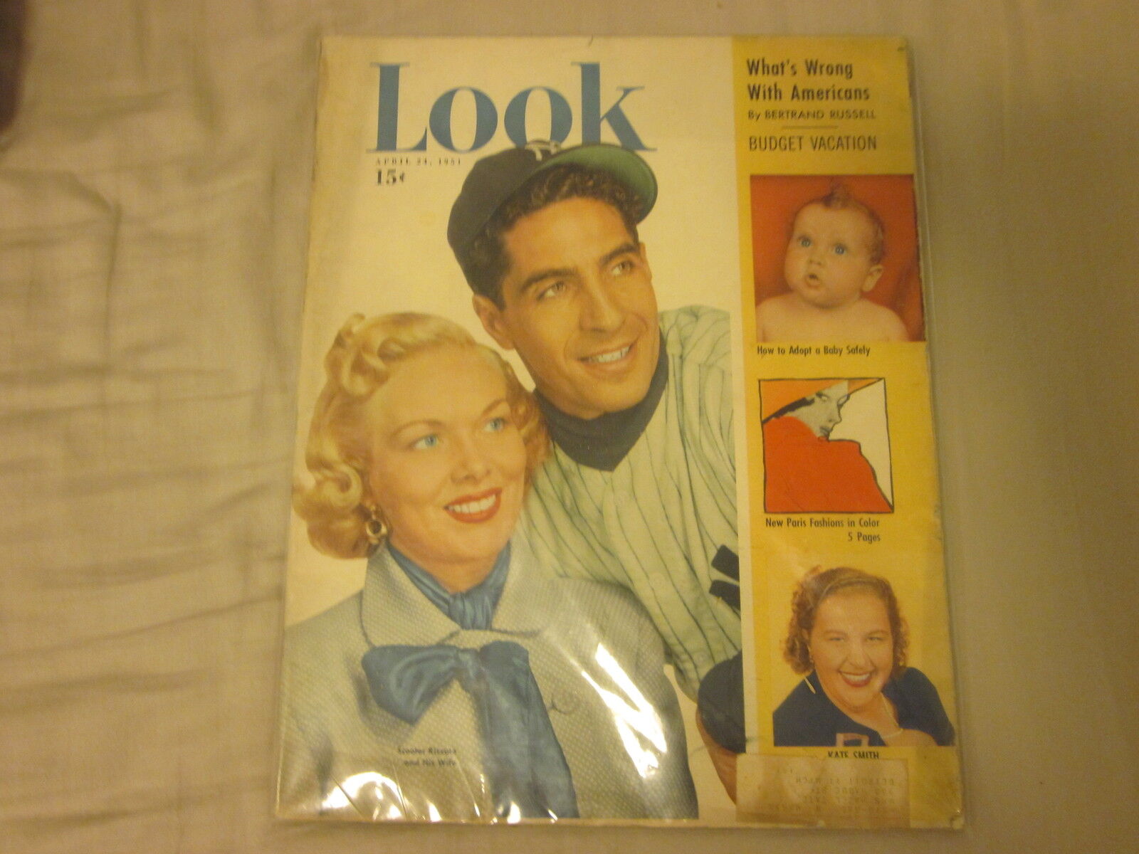 April 24th 1951 Look Magazine Phil Rizzuto Front Cover EX