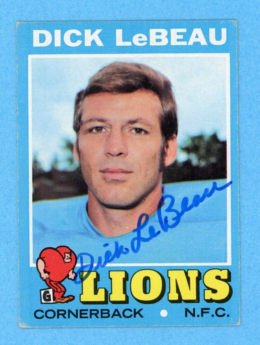 Dick LeBeau Detroit Lions 1971 Topps #154 Autographed Football Card