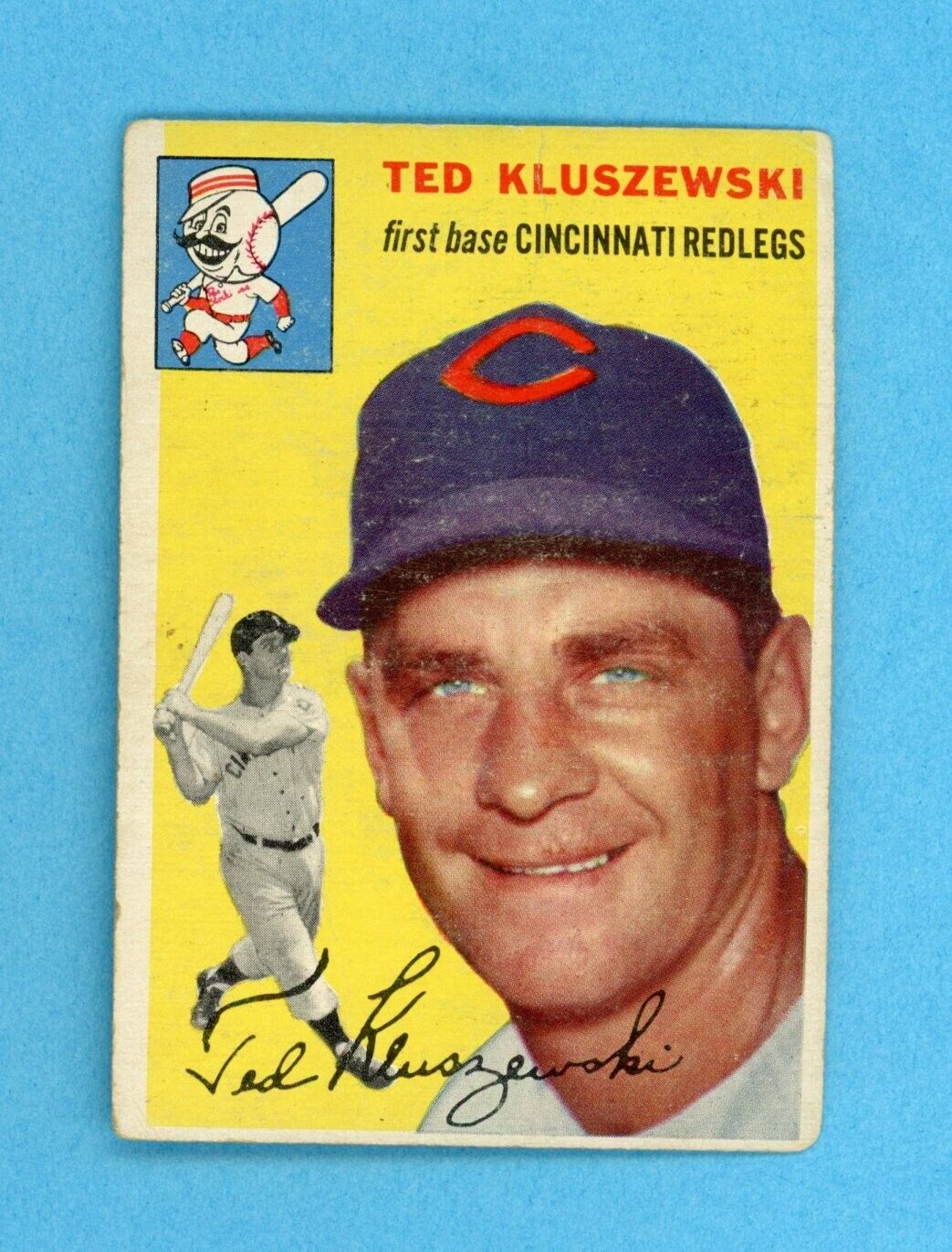 1954 Topps #7 Ted Kluszewski Cincinnati Redlegs Baseball Card Low Grade