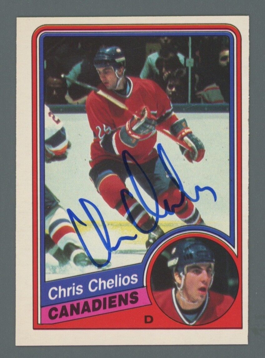 Chris Chelios 84-85 O-Pee-Chee Rookie Card #259 with B&E Hologram A