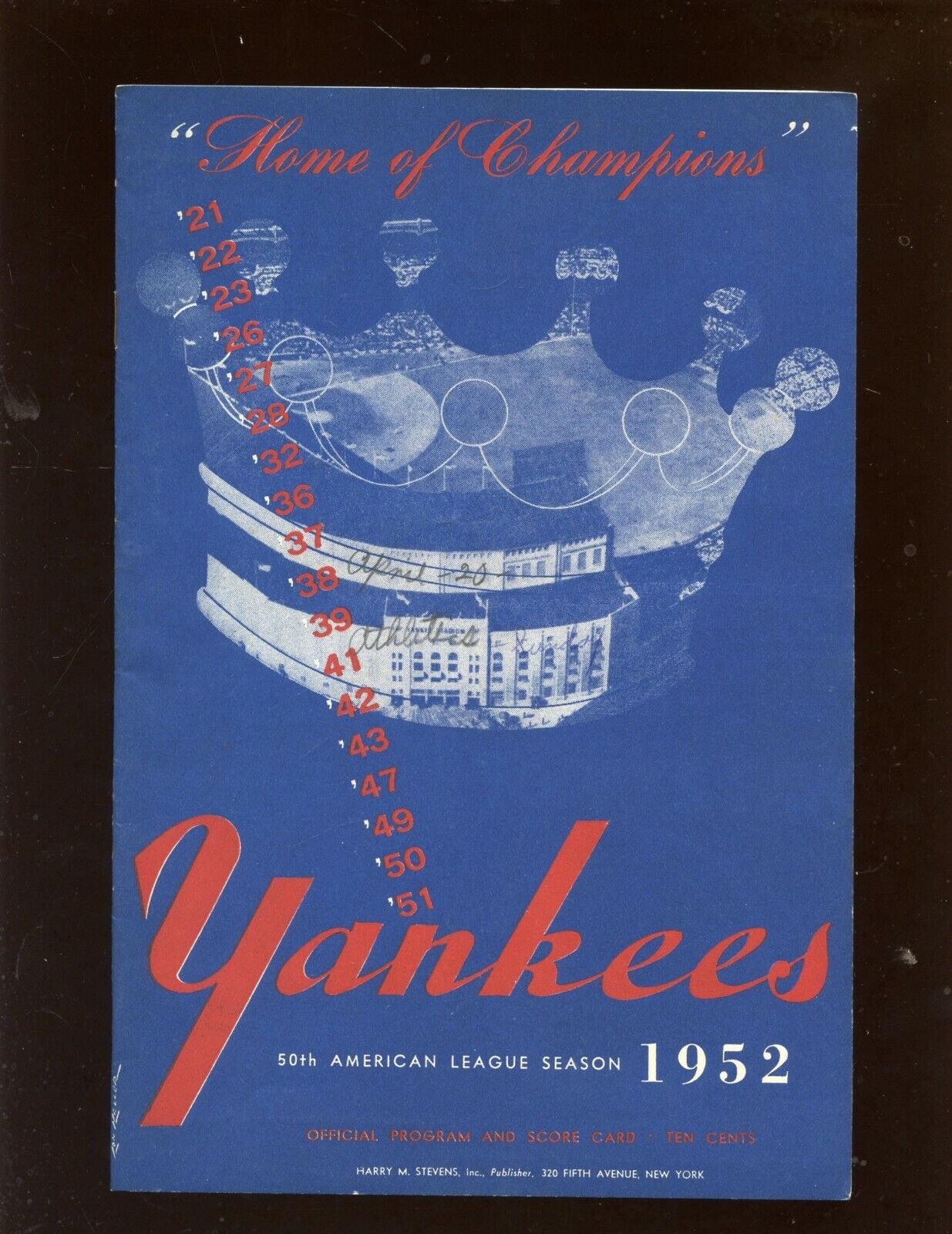 1952 New York Yankees Programs / Scorecards 7 Different