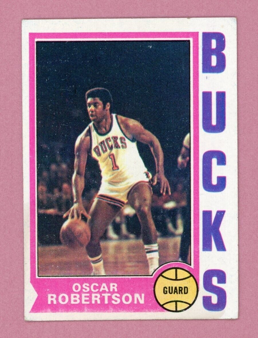 1974-75 Topps #55 Oscar Robertson Milwaukee Bucks Basketball Card Low Grade