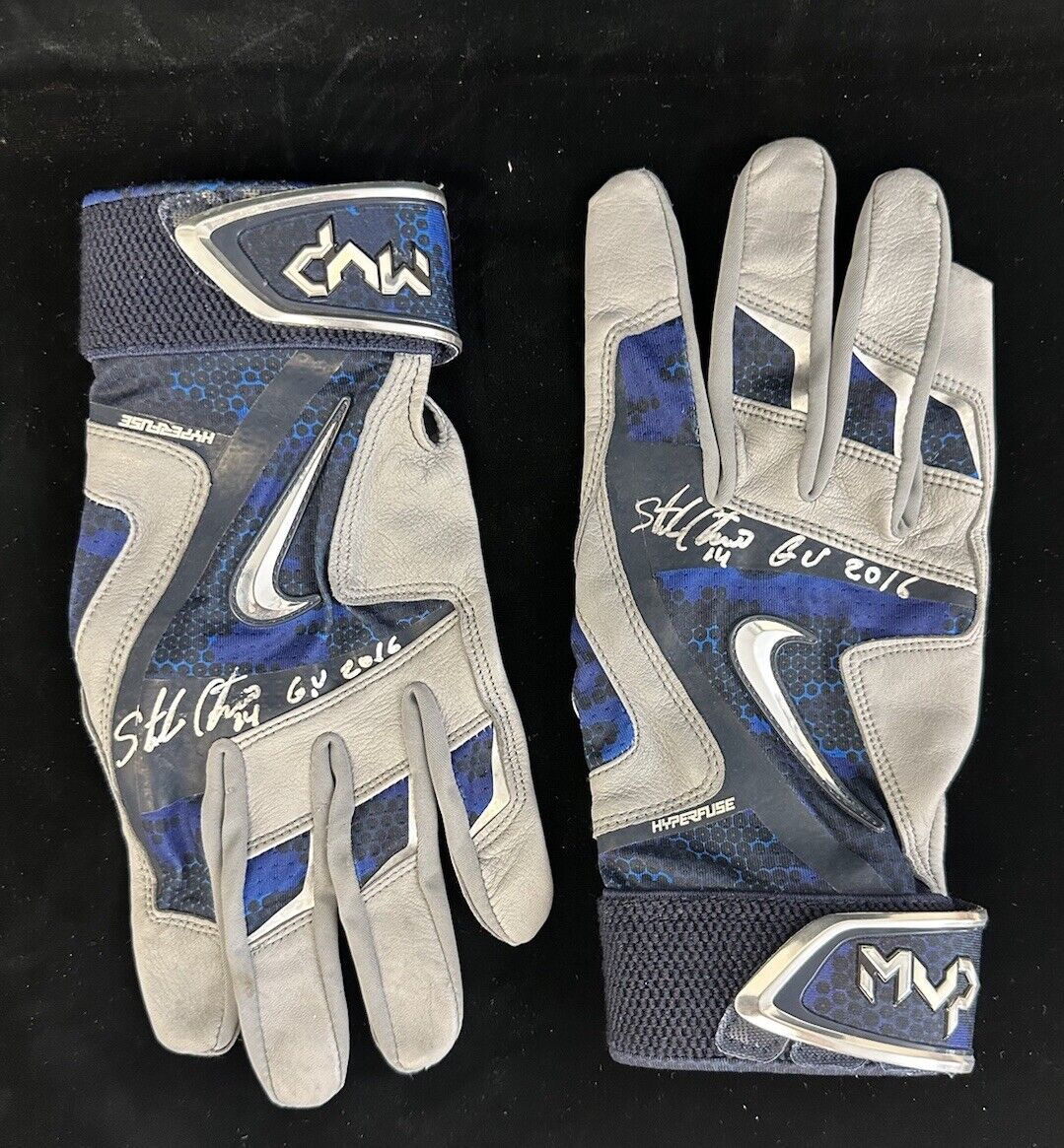 2016 Starlin Castro New York Yankees DUAL SIGNED GAME USED Batting Gloves