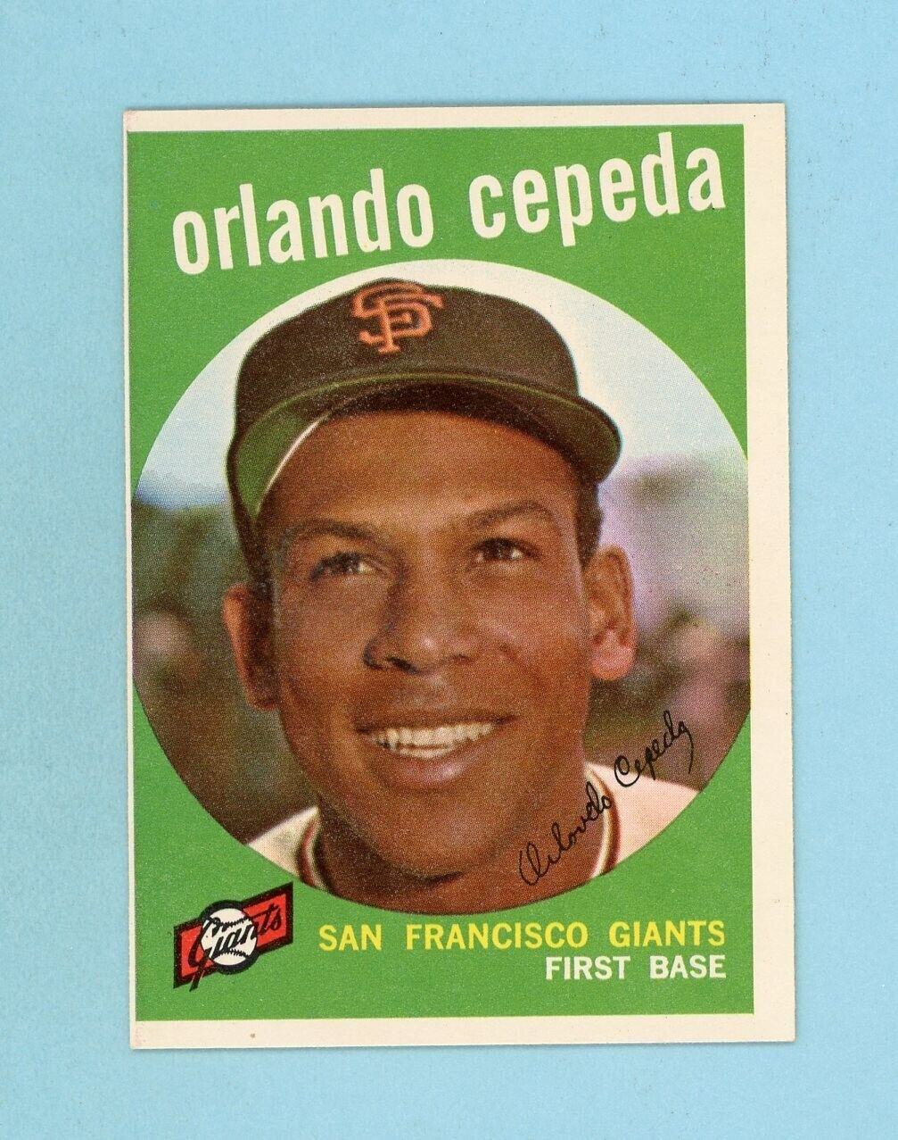 1959 Topps #390 Orlando Cepeda San Francisco Giants Baseball Card NM o/c