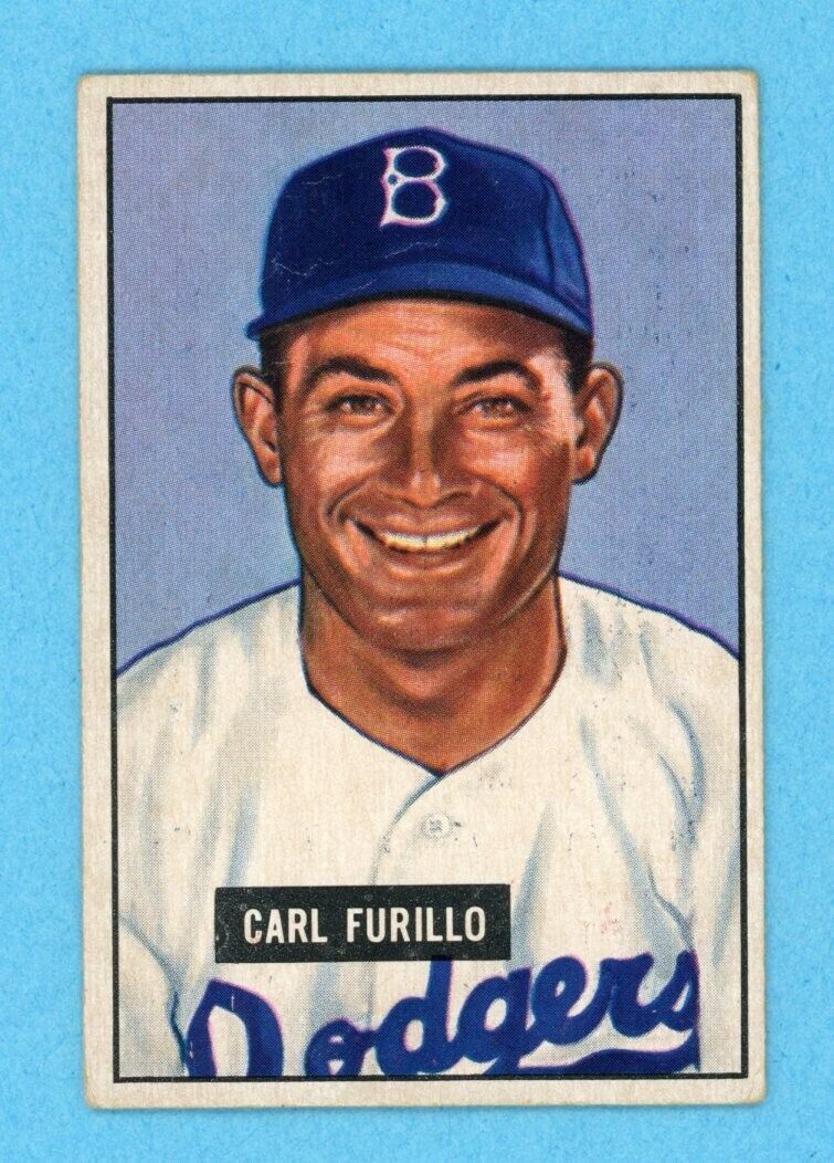 1951 Bowman #81 Carl Furillo Brooklyn Dodgers Baseball Card EX app wrks on front