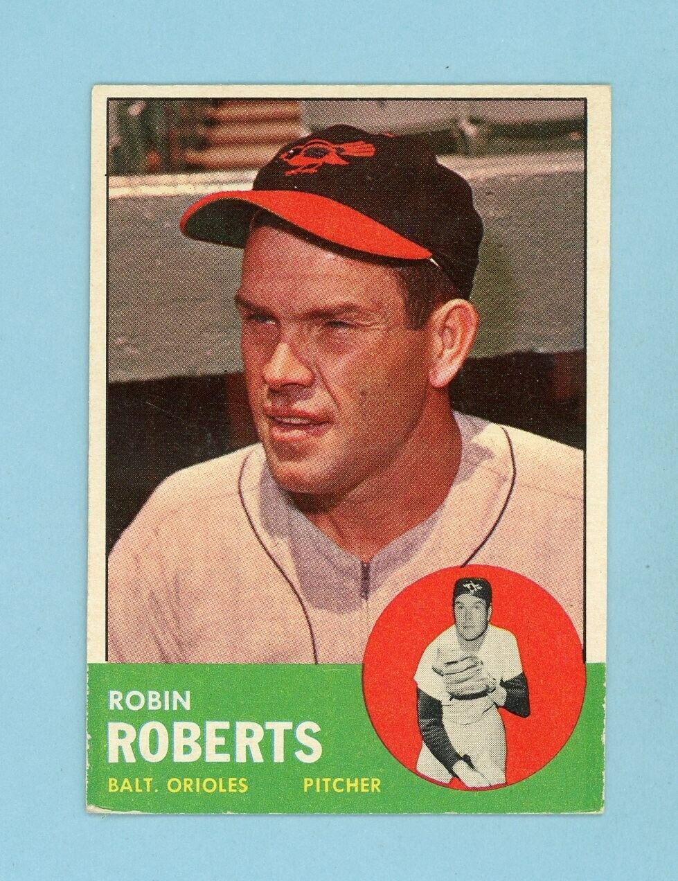 1963 Topps #125 Robin Roberts Baltimore Orioles Baseball Card Ex/Ex+