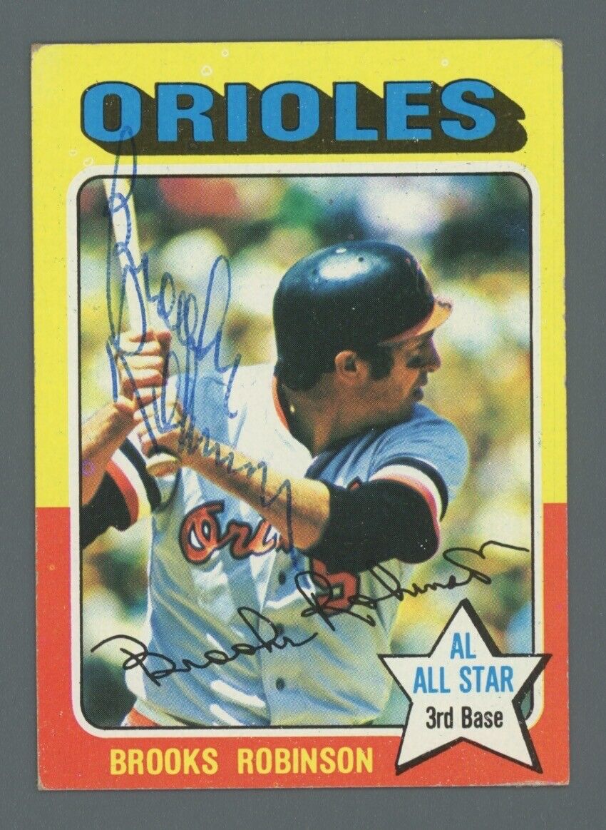 Brooks Robinson Signed 1975 Topps Card #50 Auto w B&E Hologram*