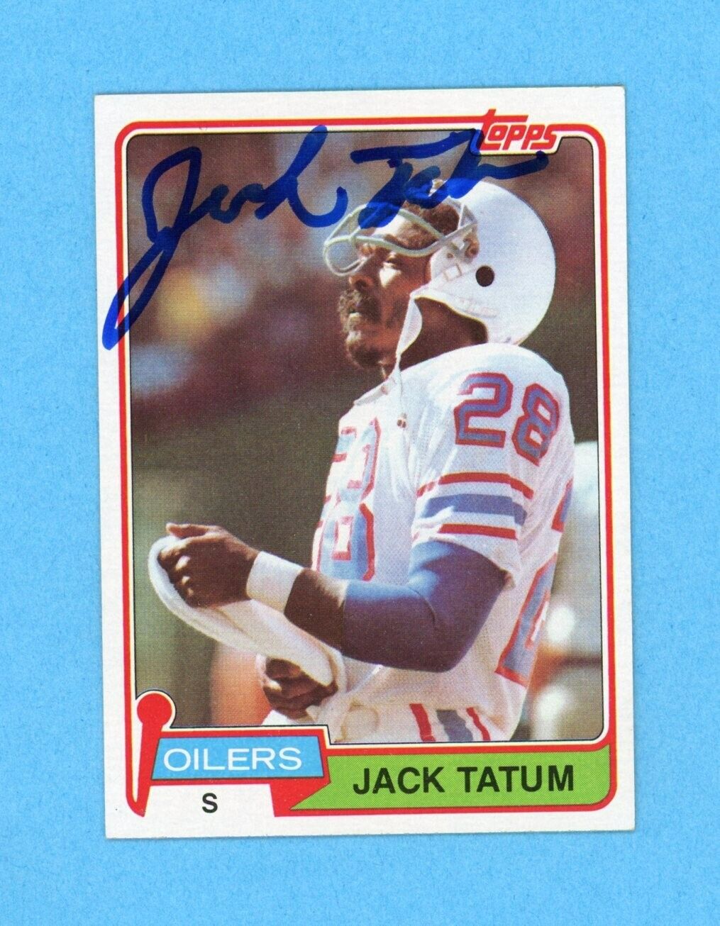 Jack Tatum Houston Oilers 1981 Topps #8 Autographed Football Card