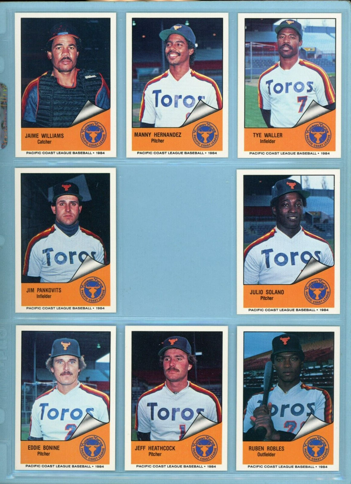 1984 Cramer Tucson Toros Near Set (24 of 25) Baseball Cards NM